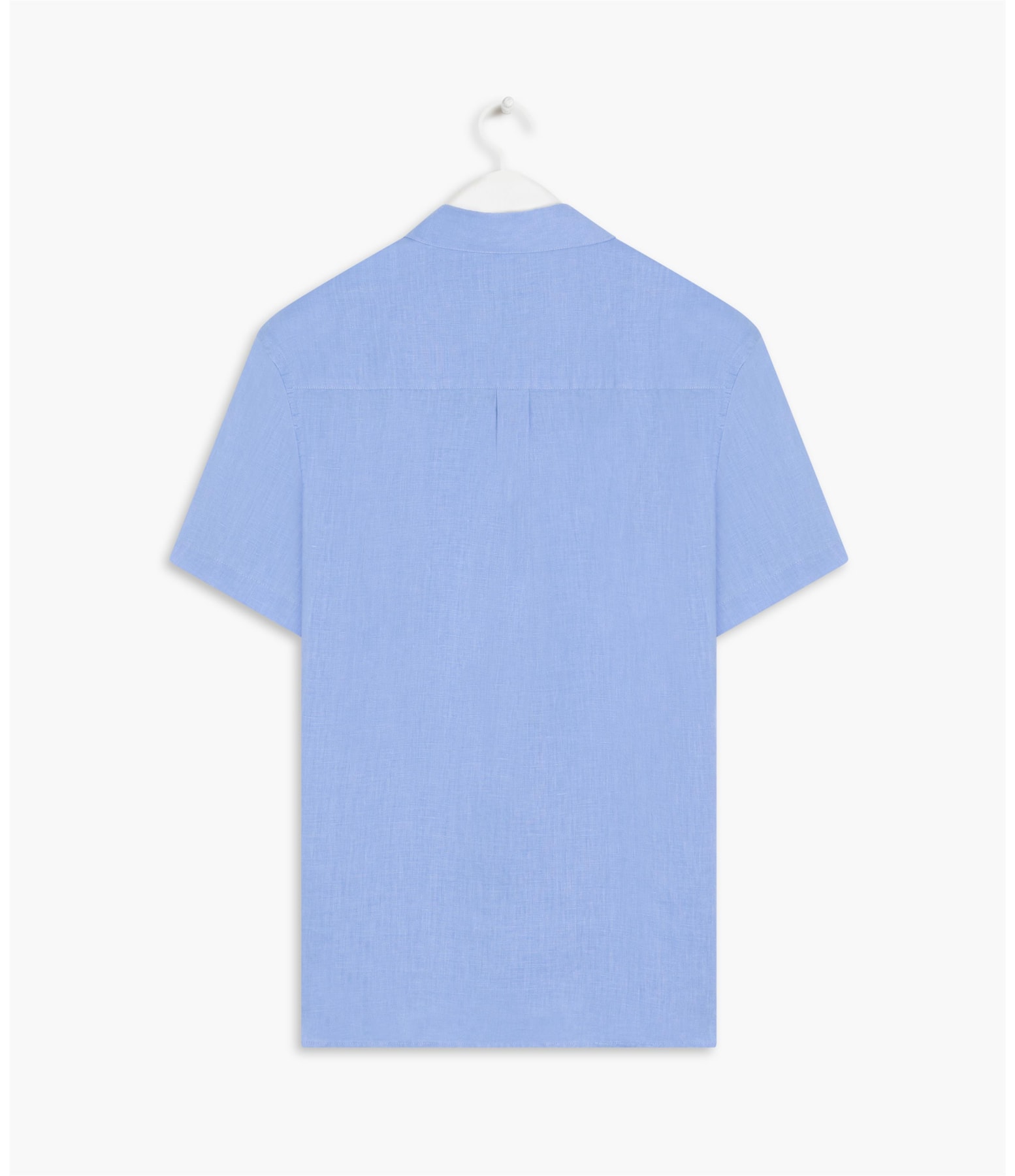 Camisa  Puro Linho  Unicolor Azul Bic