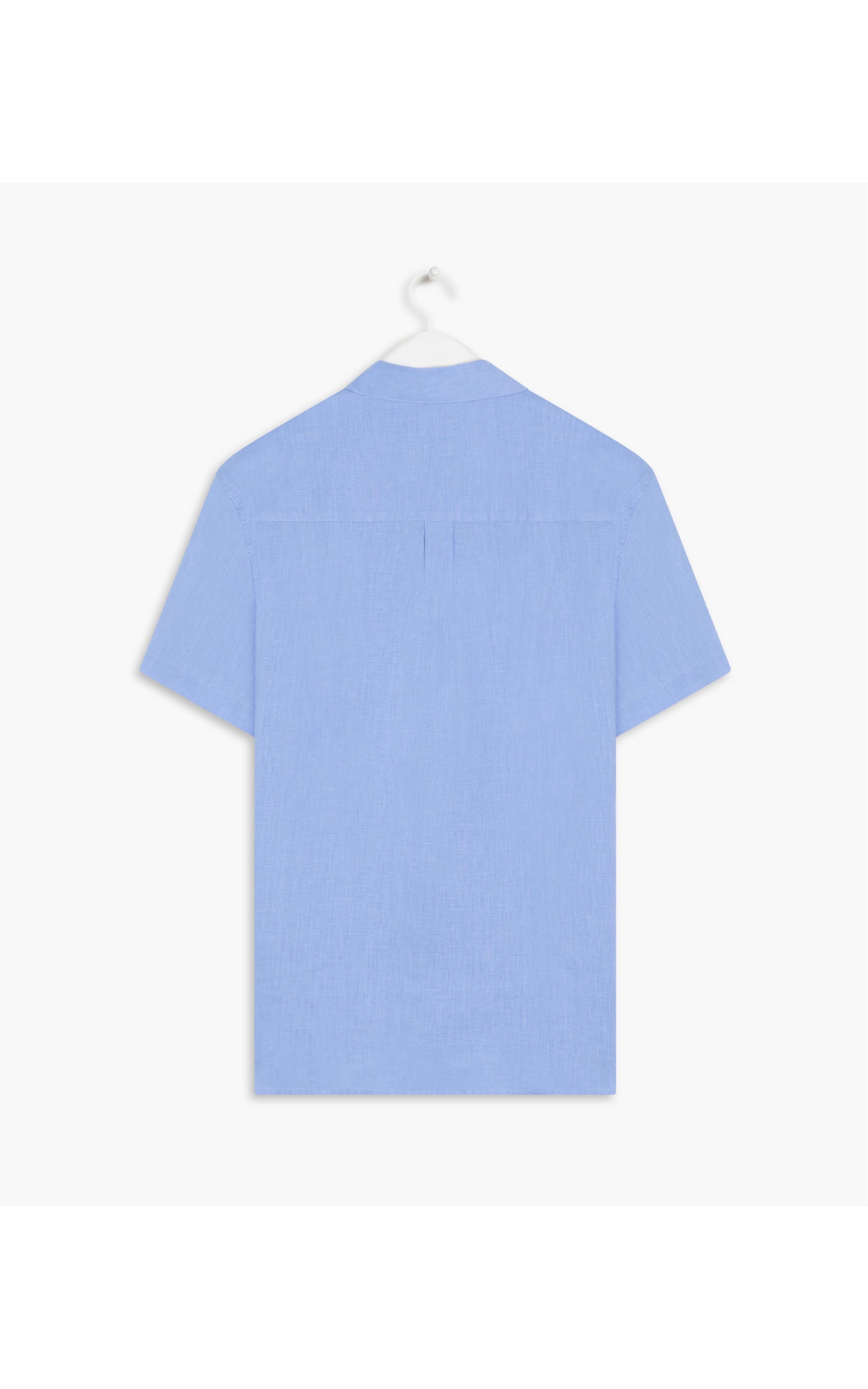 Camisa  Puro Linho  Unicolor Azul Bic