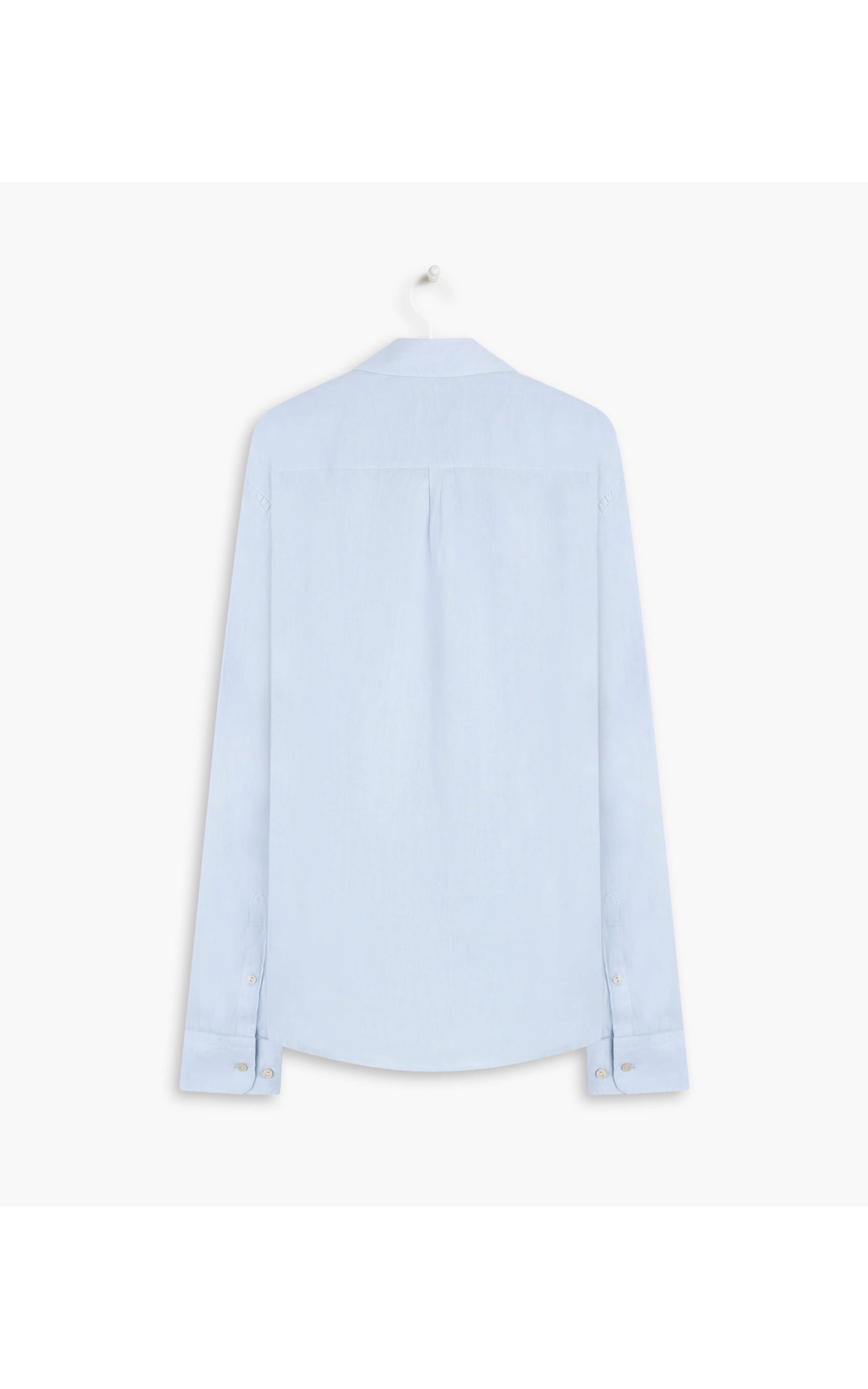 Camisa  Puro Linho  Unicolor Azul Chofer