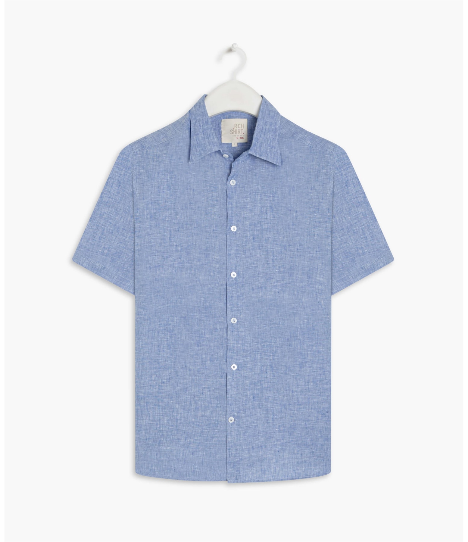 Camisa  Puro Linho  Unicolor Azul Claro