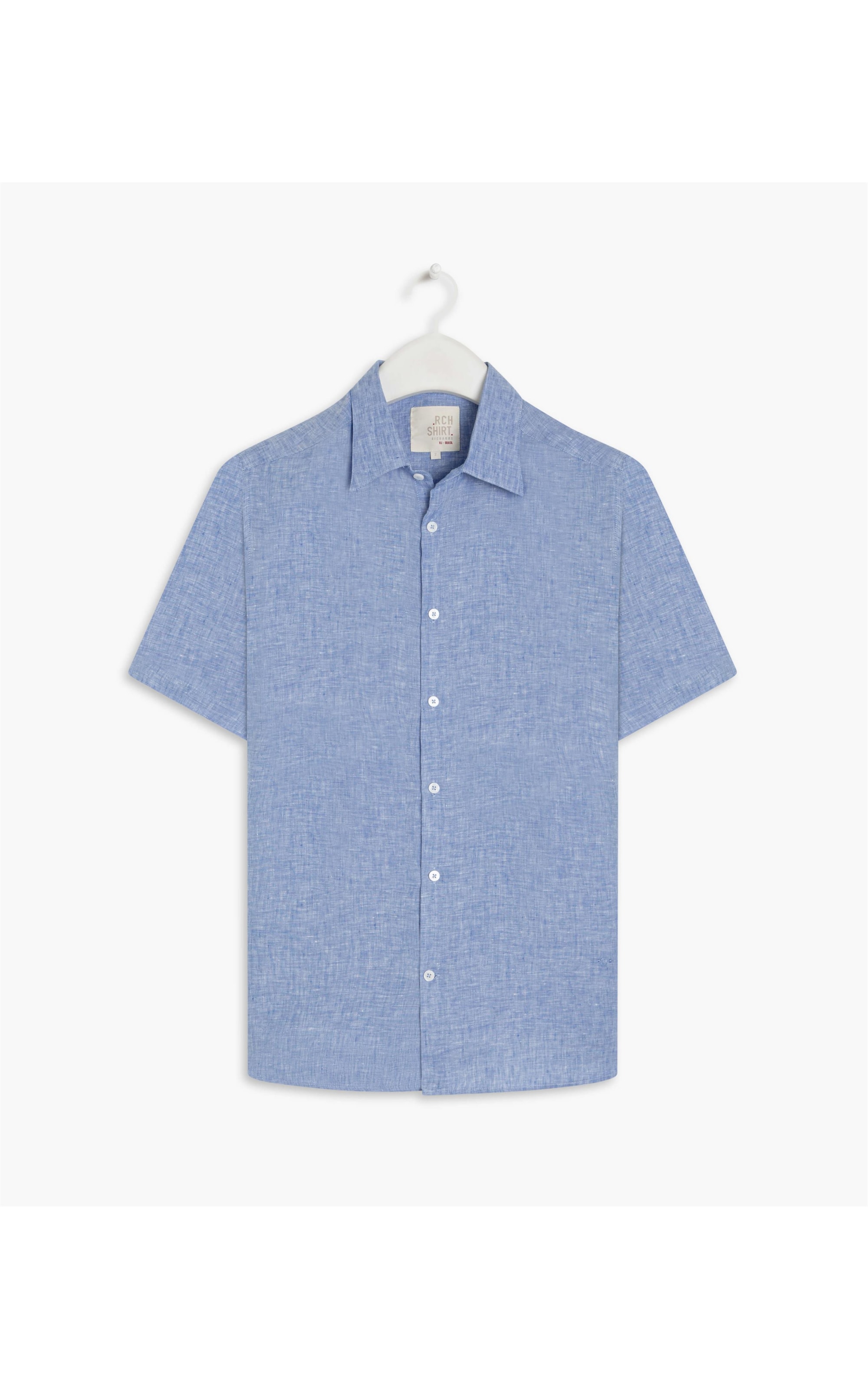 Camisa  Puro Linho  Unicolor Azul Claro