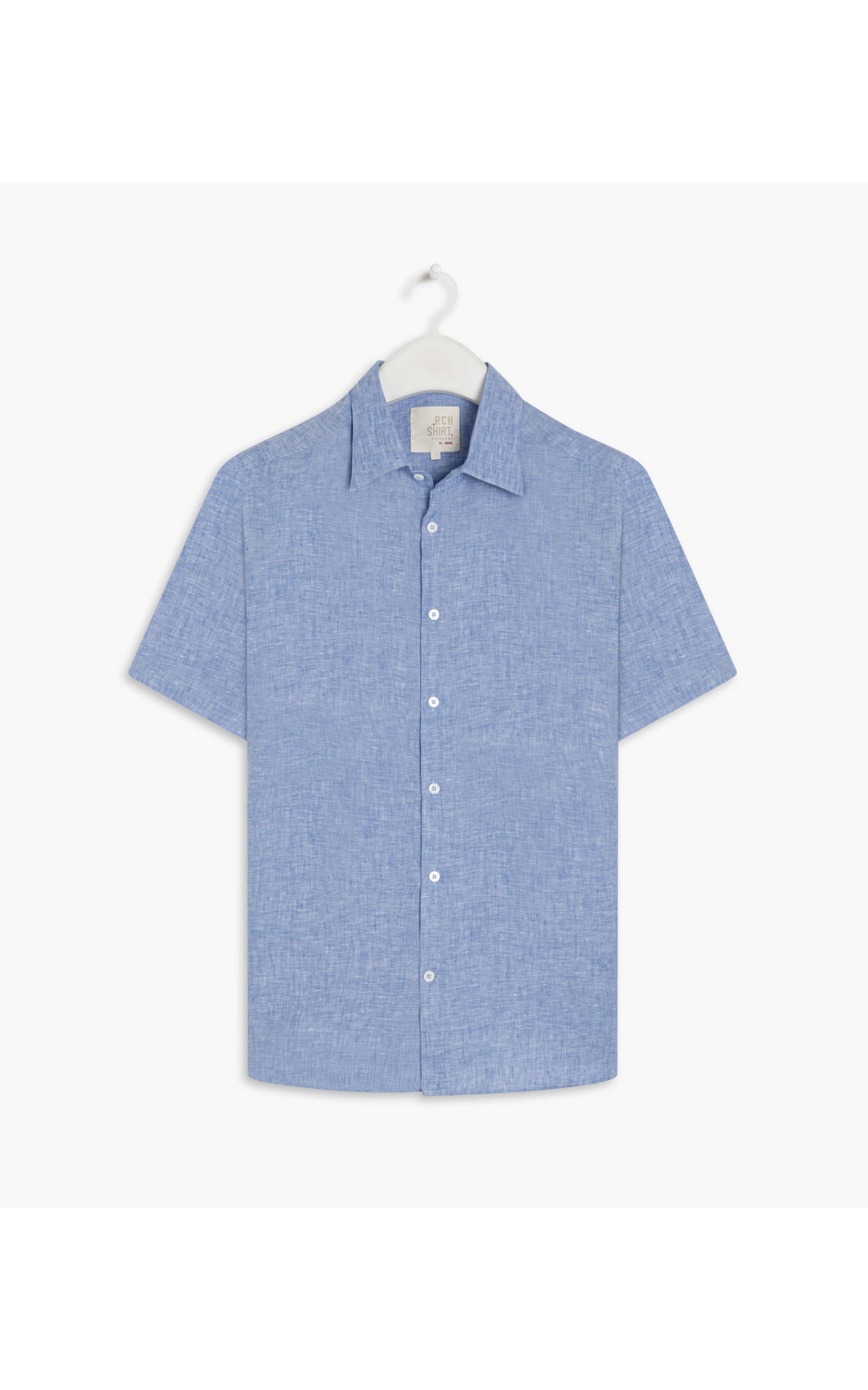 Camisa Puro Linho  Unicolor Azul Claro