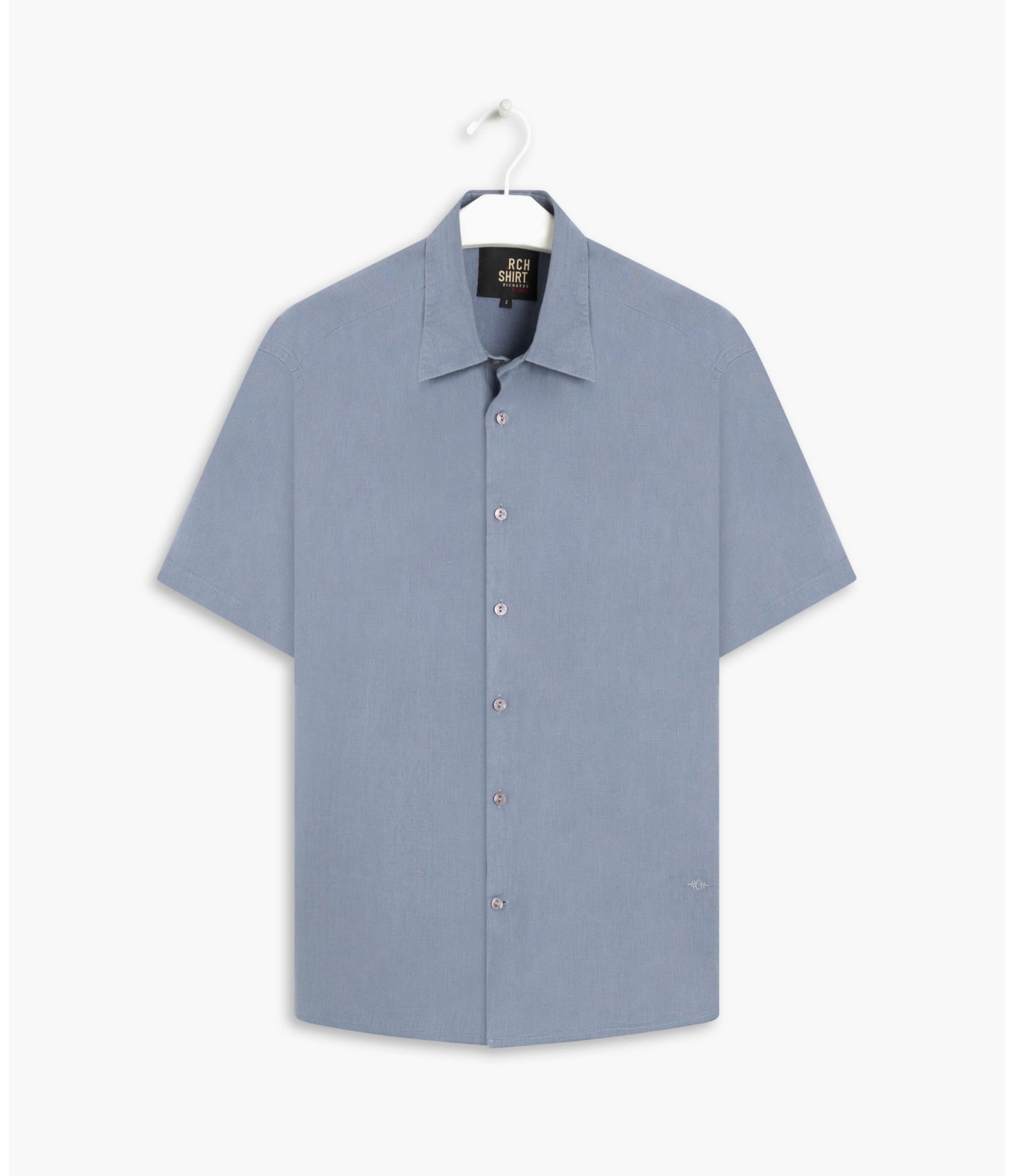 Camisa Puro Linho  Unicolor Blue Vintage