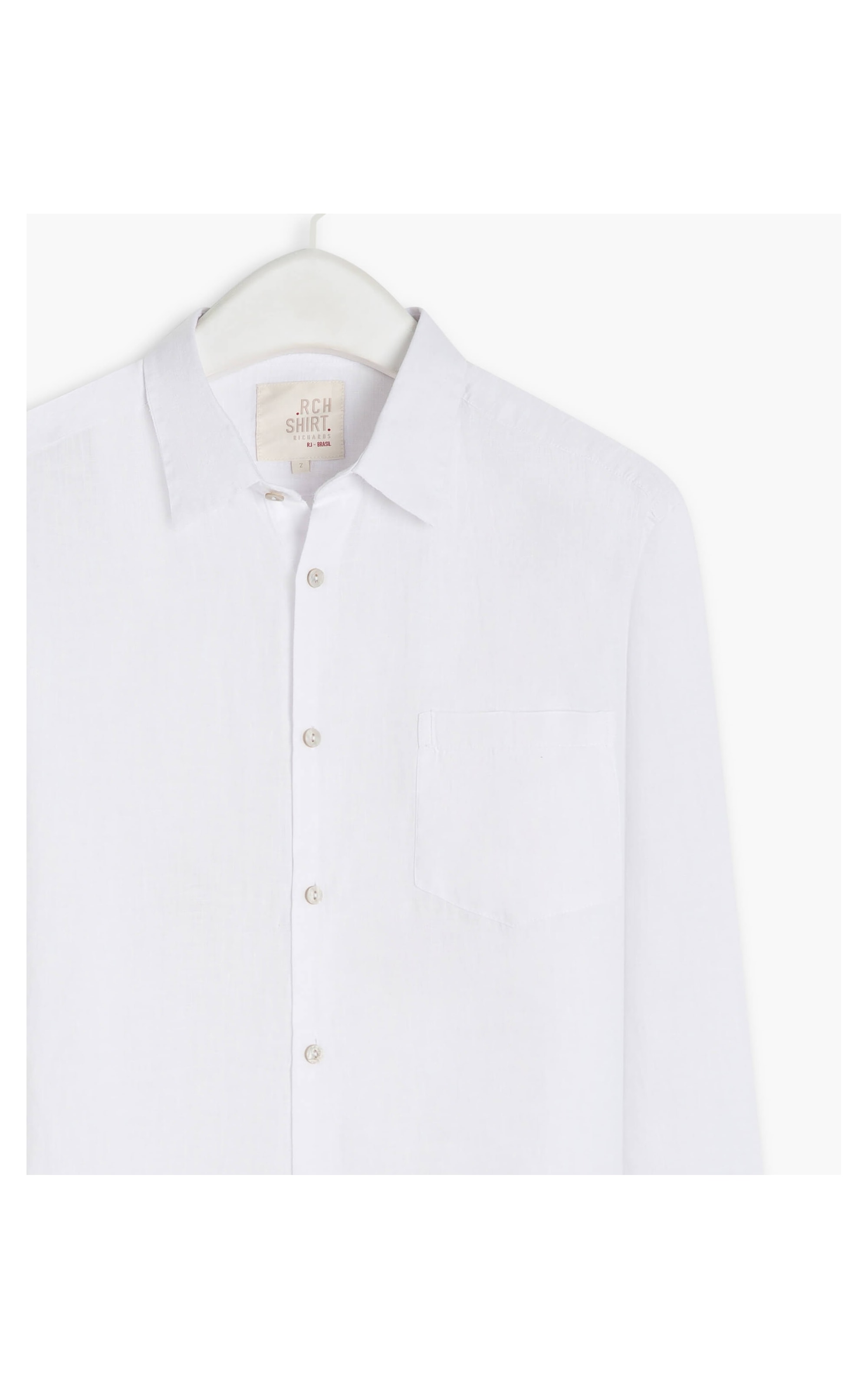 Camisa  Puro Linho  Unicolor Branco