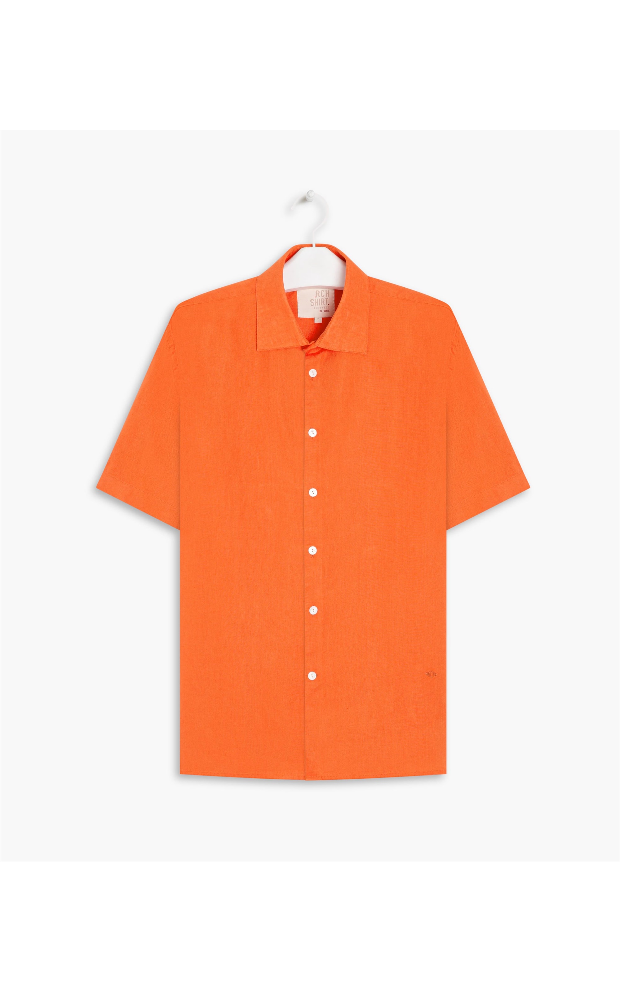 Camisa  Puro Linho  Unicolor Laranja