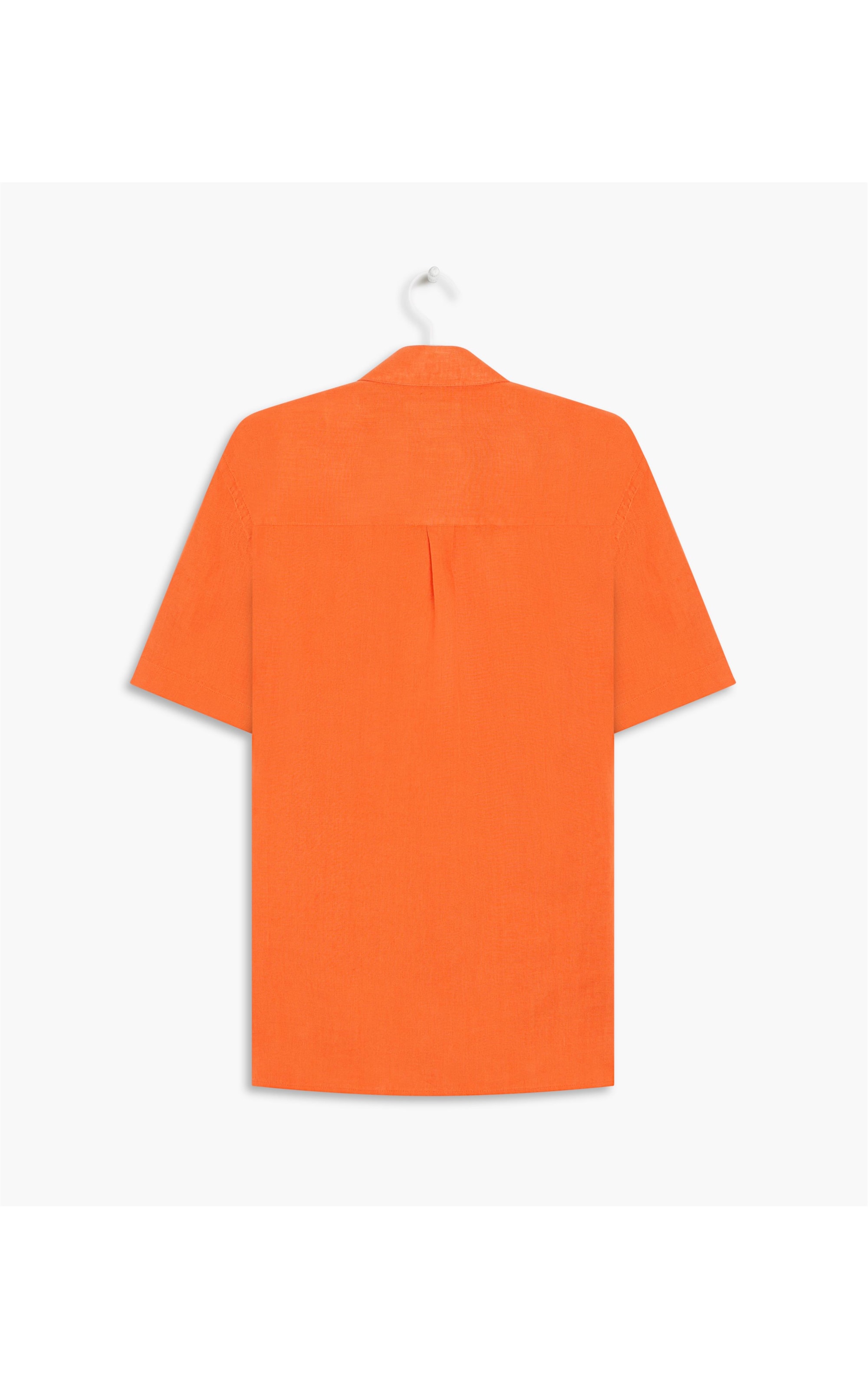 Camisa  Puro Linho  Unicolor Laranja