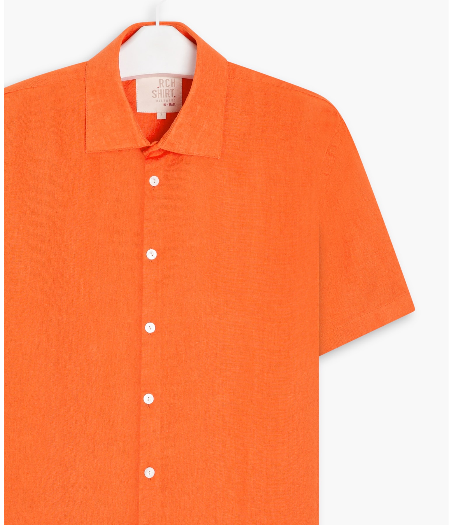 Camisa  Puro Linho  Unicolor Laranja
