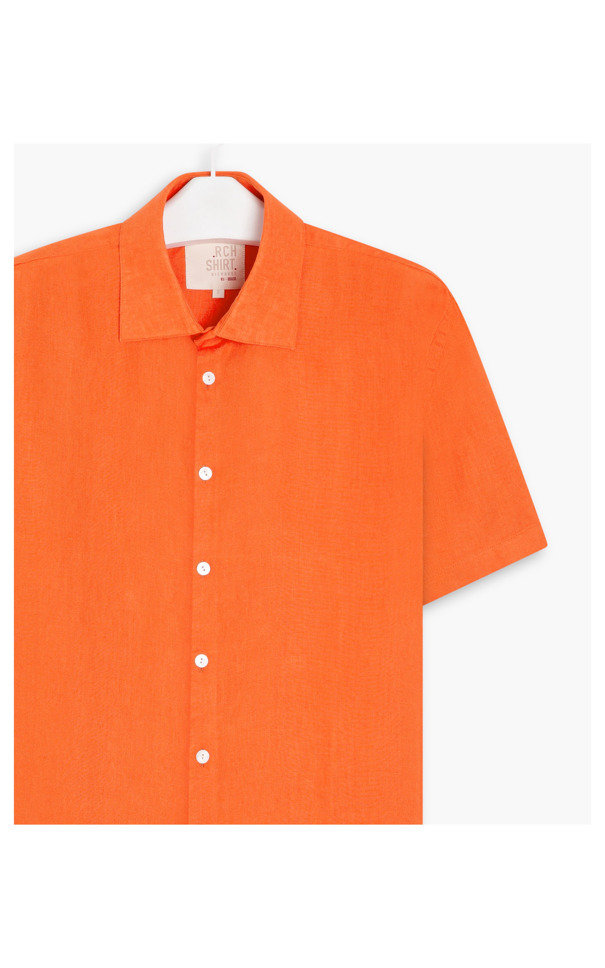 Camisa  Puro Linho  Unicolor Laranja