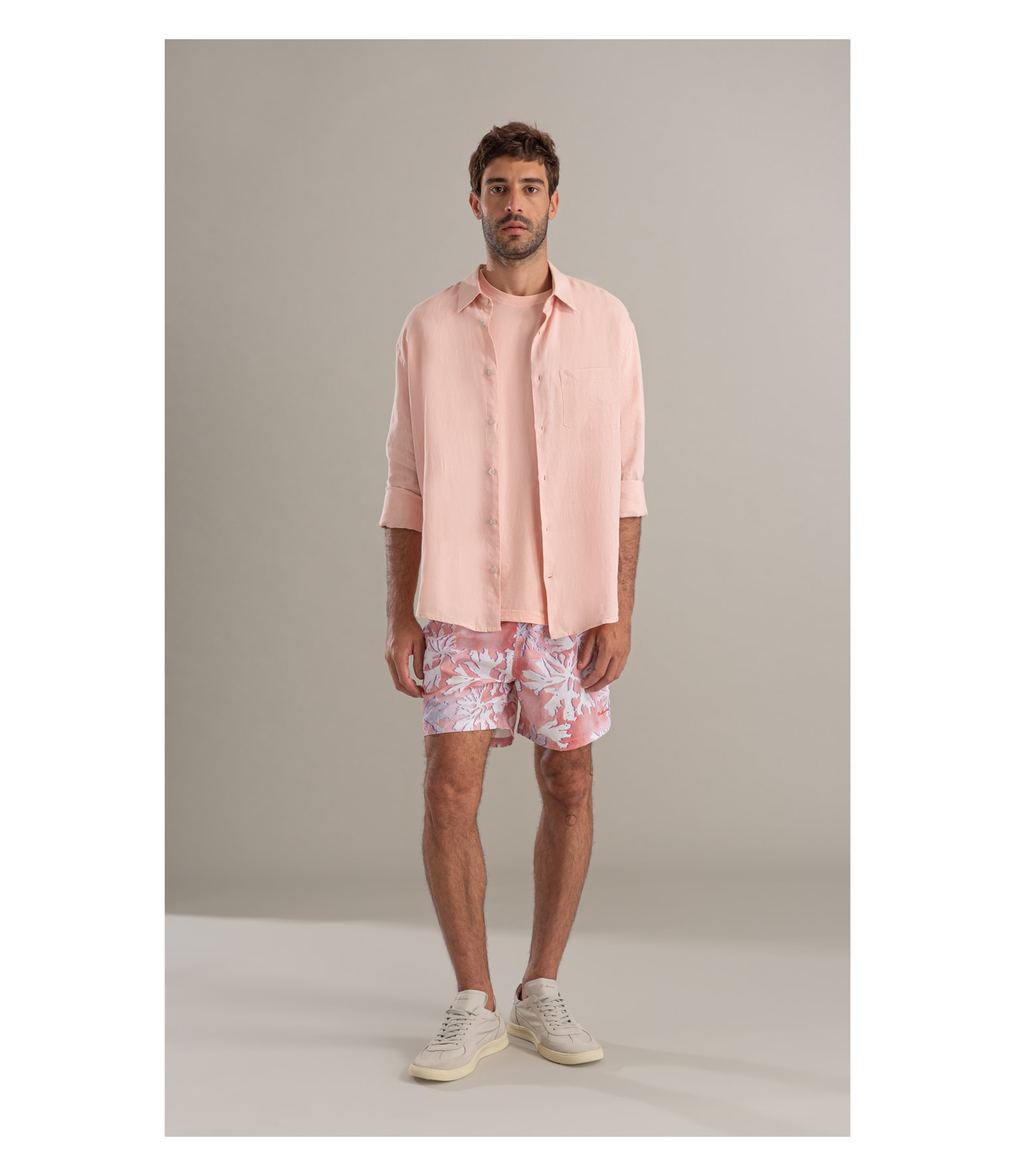 Camisa  Puro Linho  Unicolor m Nude