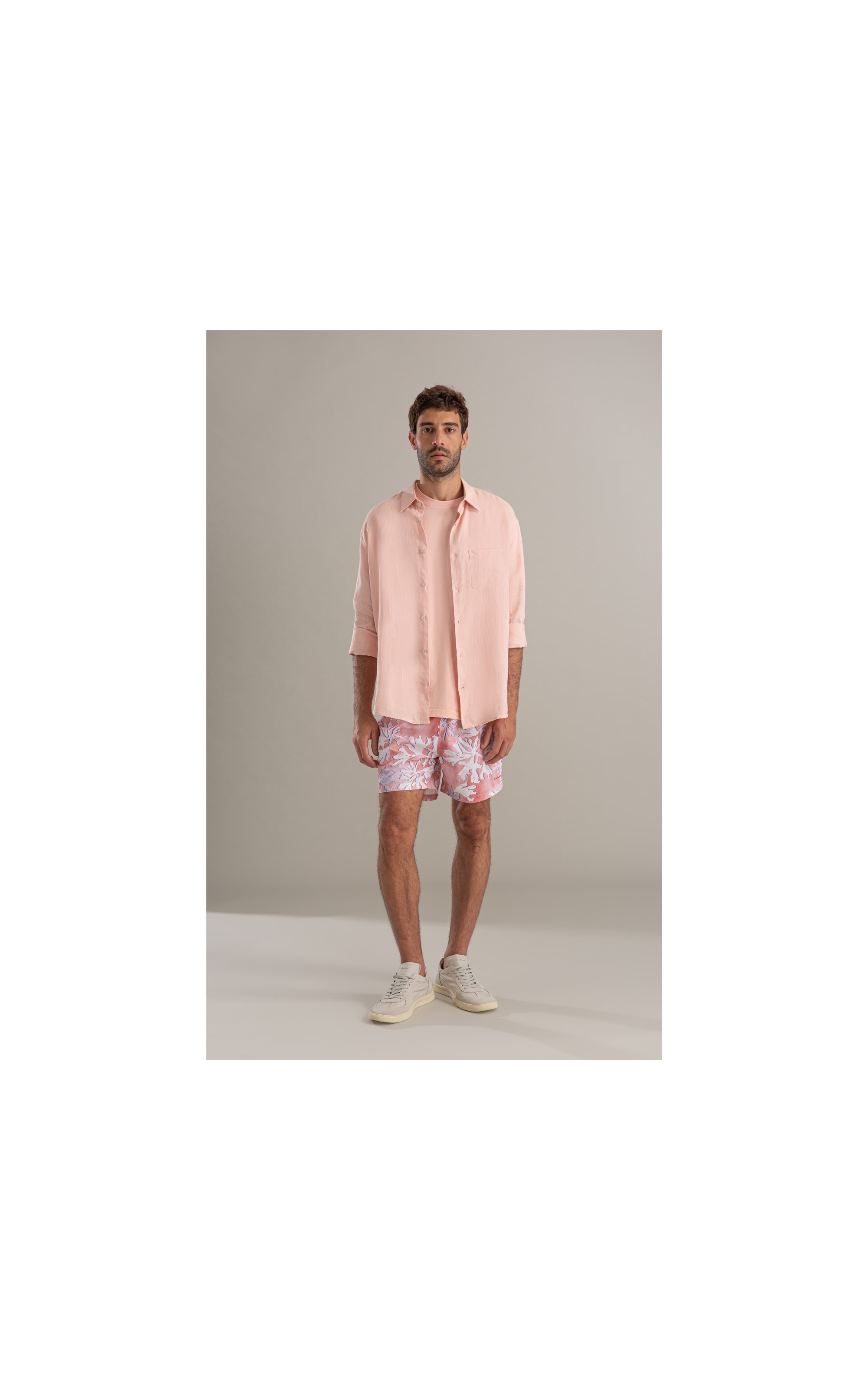 Camisa  Puro Linho  Unicolor m Nude