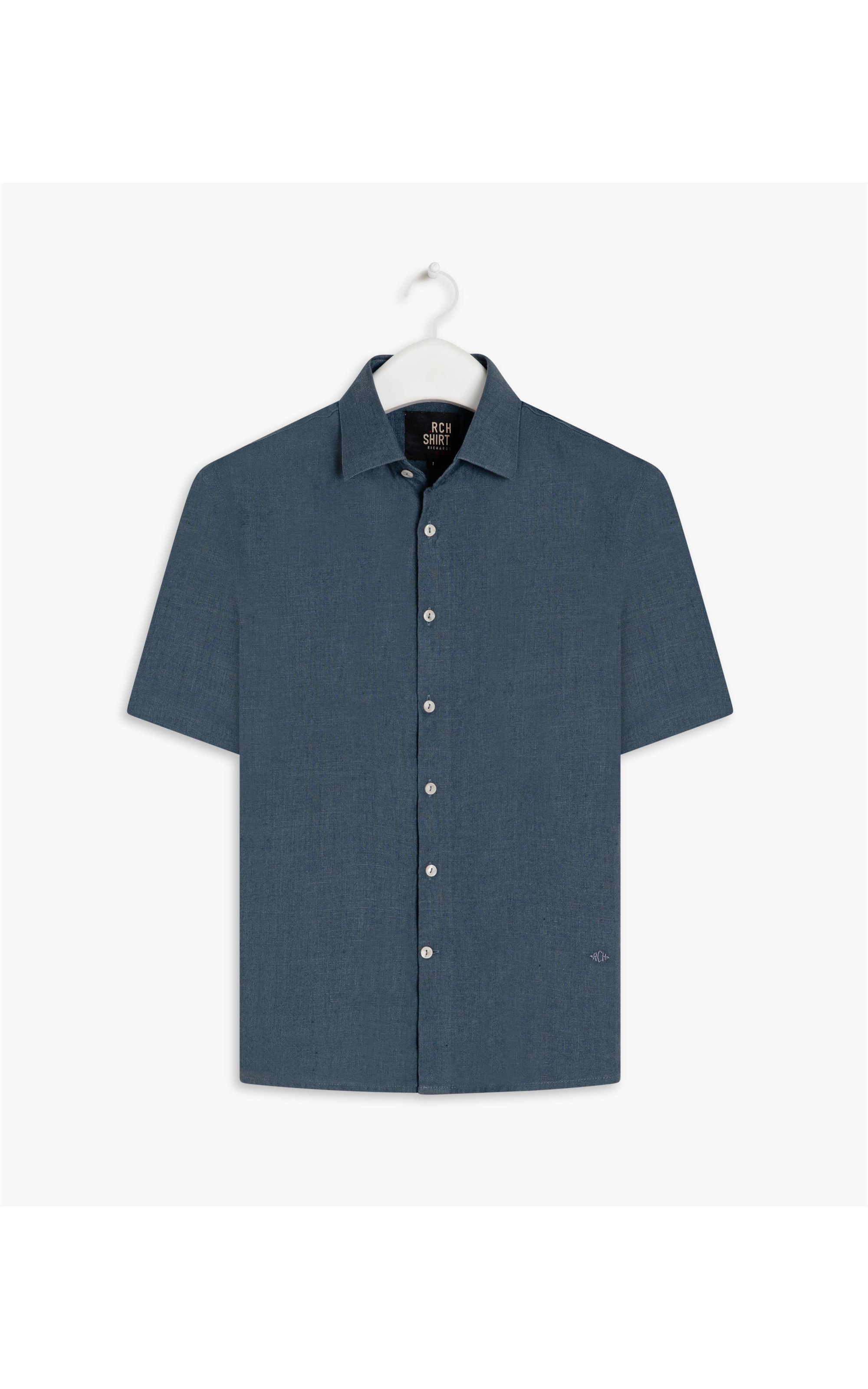 Camisa  Puro Linho  Unicolor Marinho