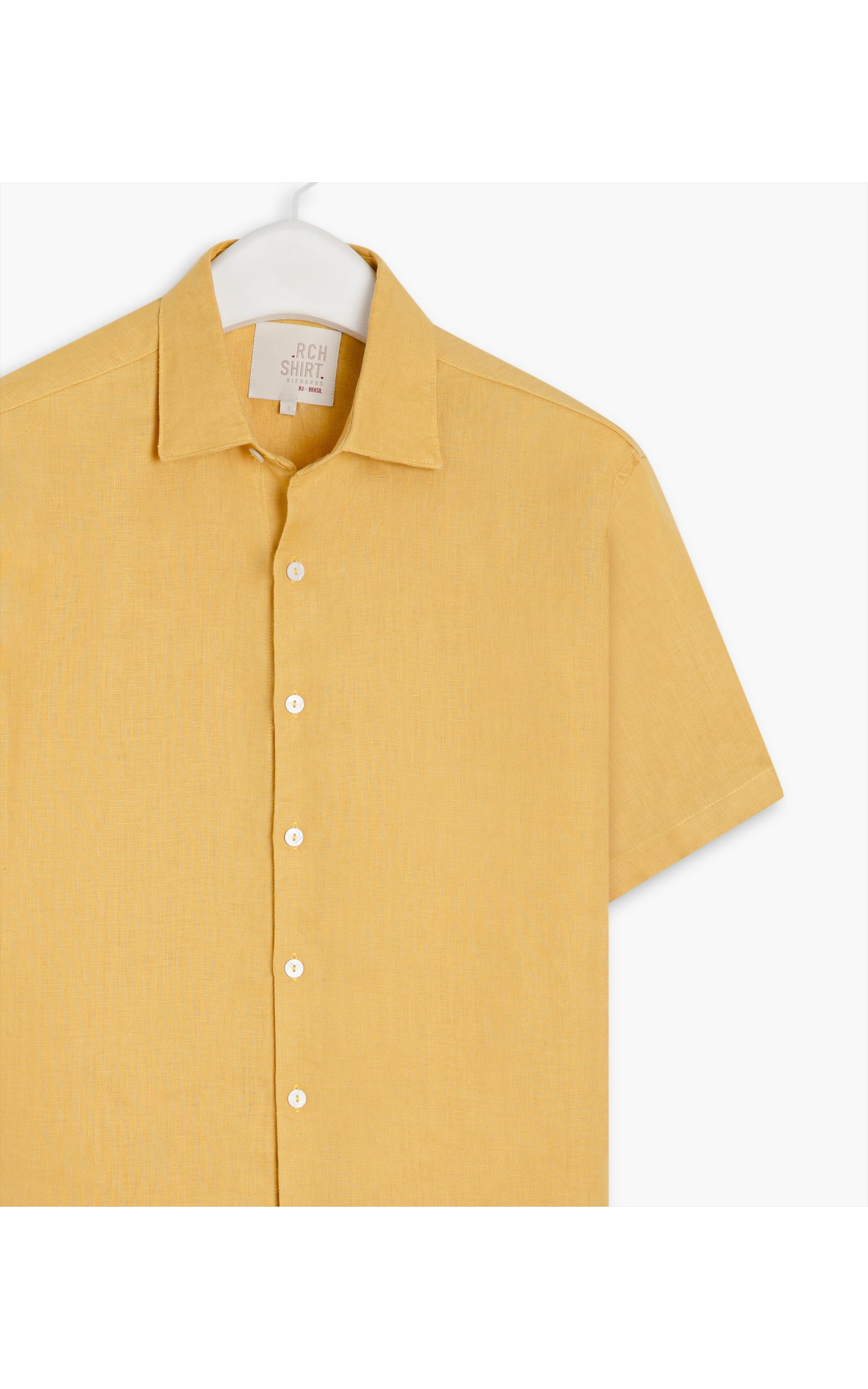 Camisa  Puro Linho  Unicolor Mostarda
