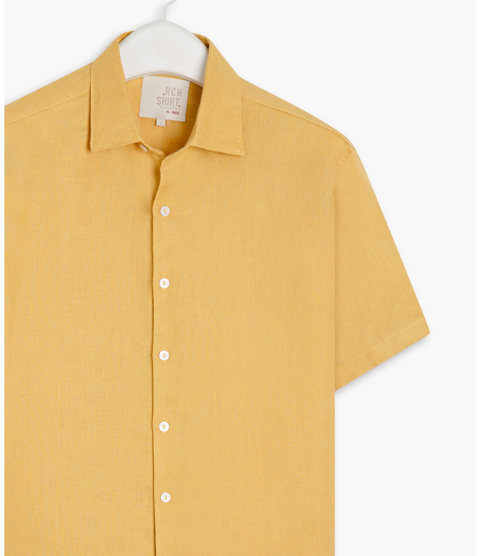 Camisa  Puro Linho  Unicolor Mostarda