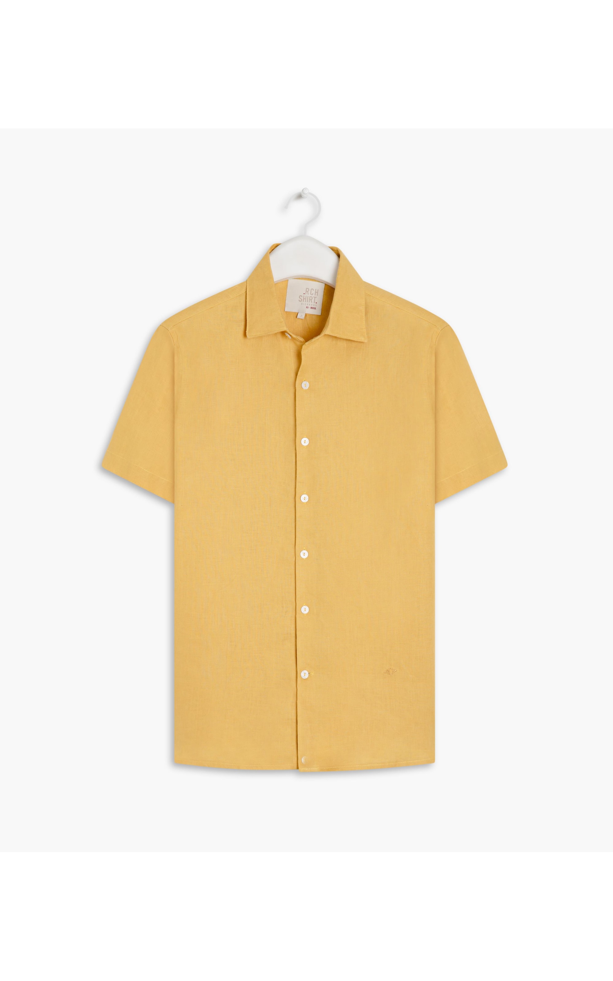 Camisa  Puro Linho  Unicolor Mostarda