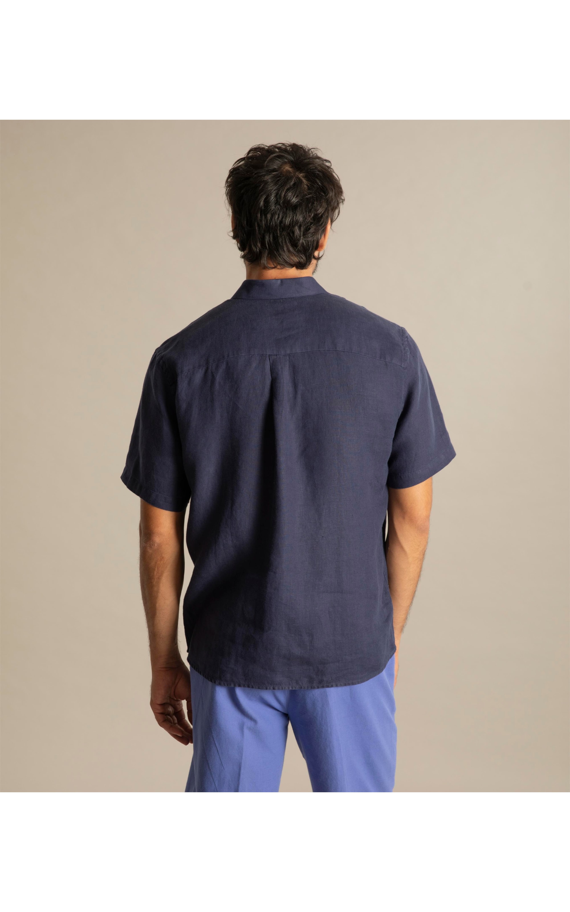 Camisa  Puro Linho  Unicolor Old Purple
