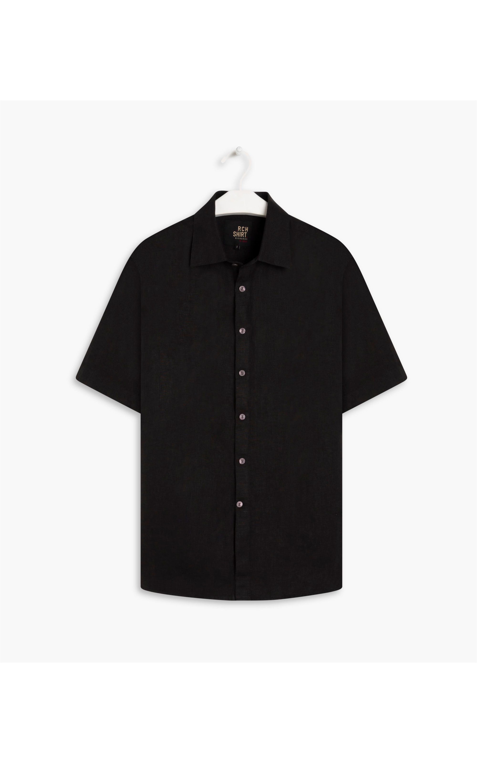 Camisa  Puro Linho  Unicolor Preto