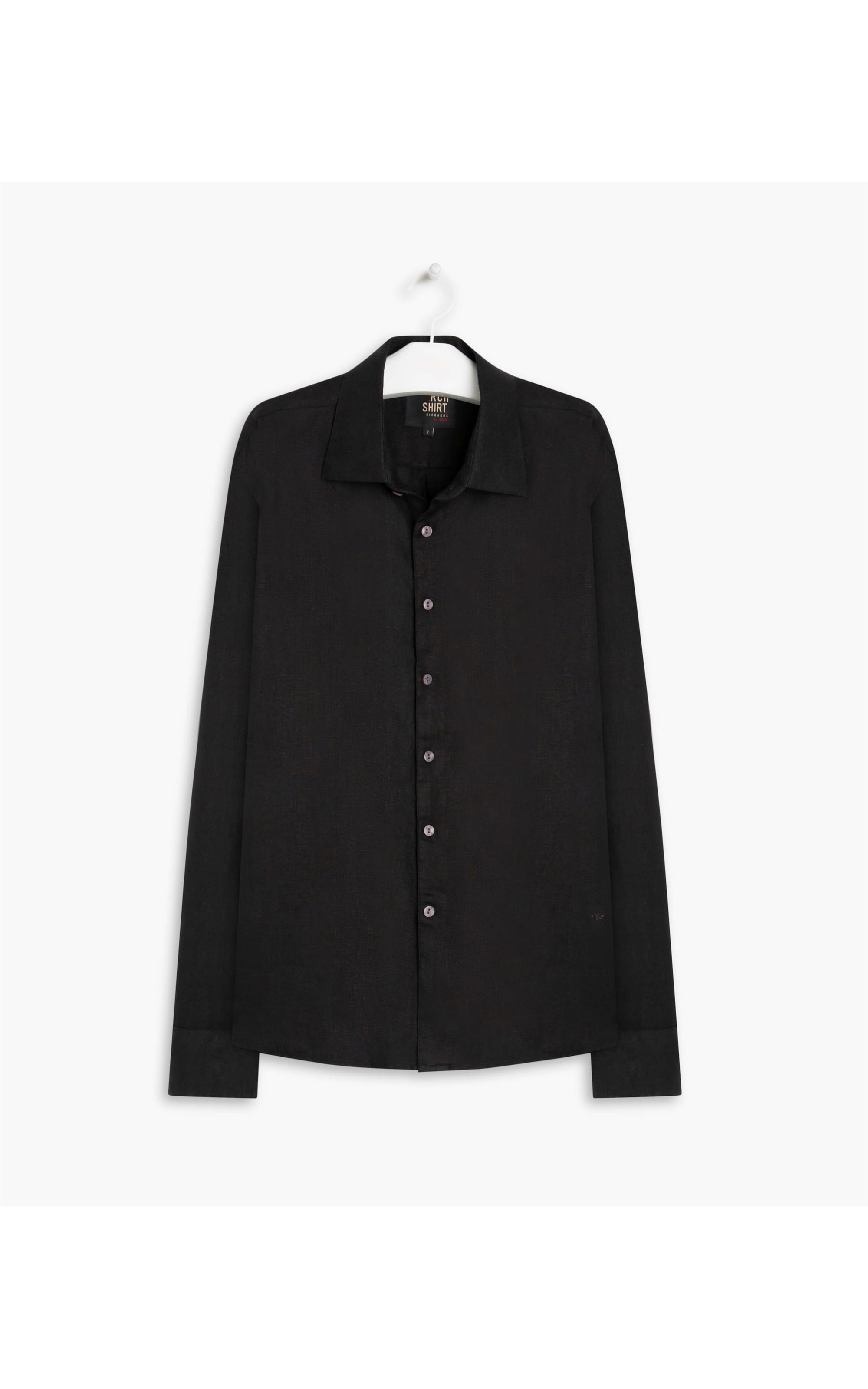 Camisa Puro Linho  Unicolor Preto
