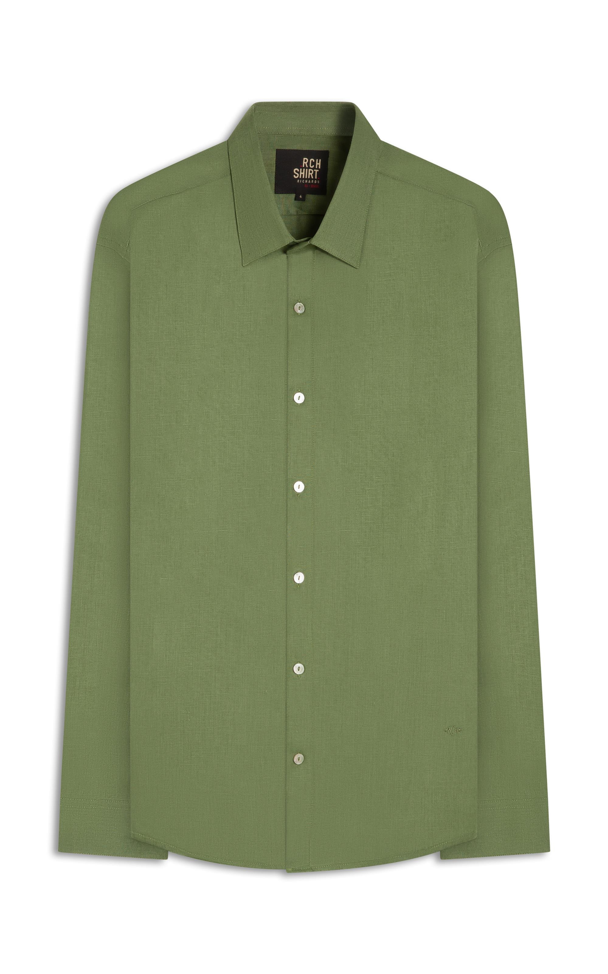 Camisa  Puro Linho Verde Army
