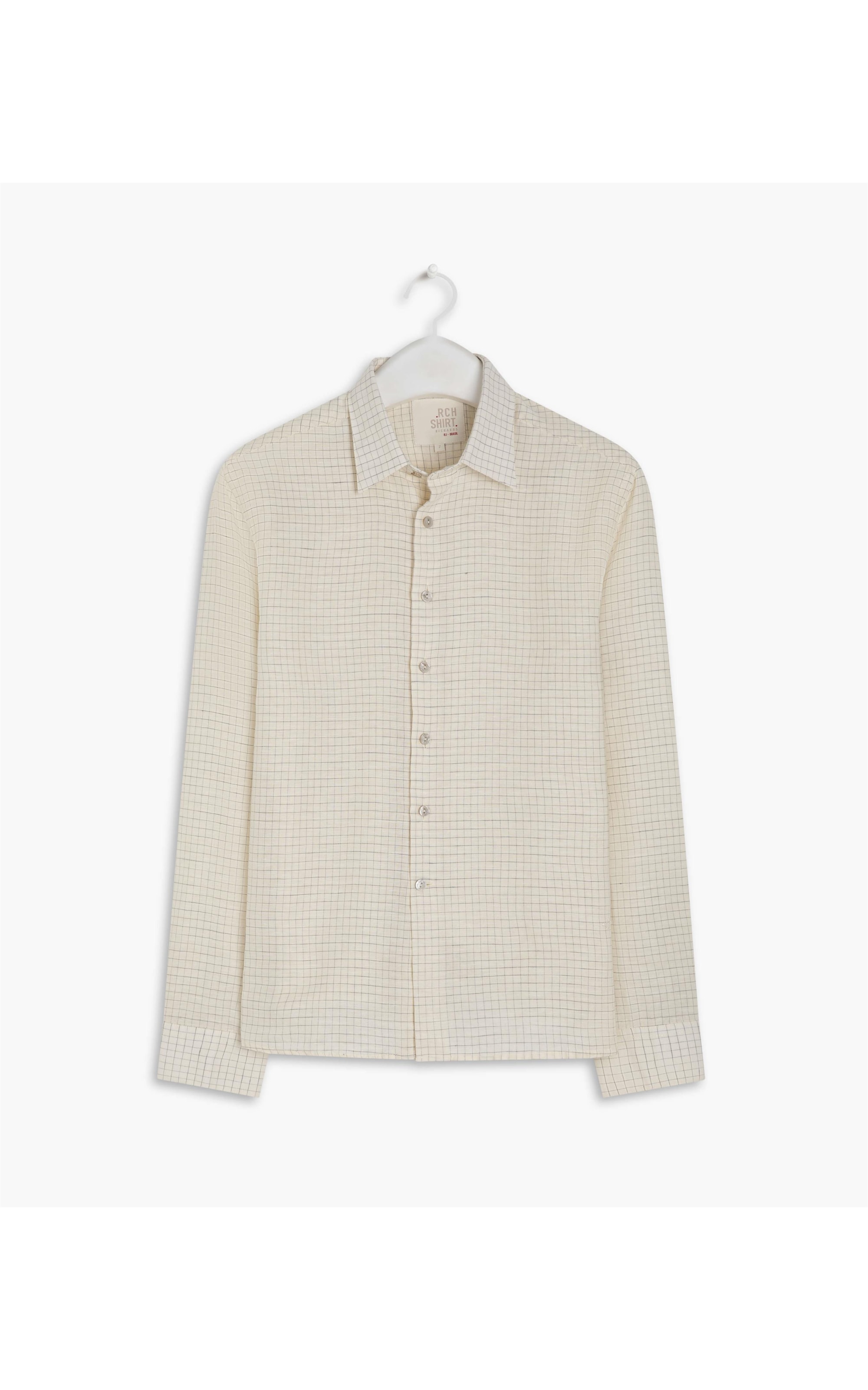 Camisa Puro Linho  Yellow Chess Amarelo Claro