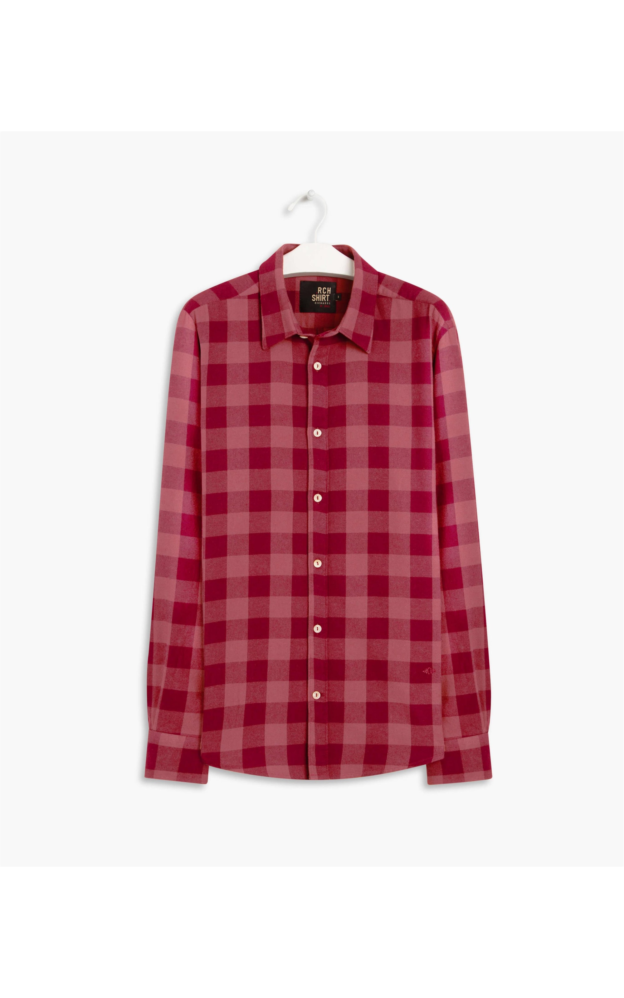 Camisa Ricardo Flanela Xadrez Ml Bordeaux