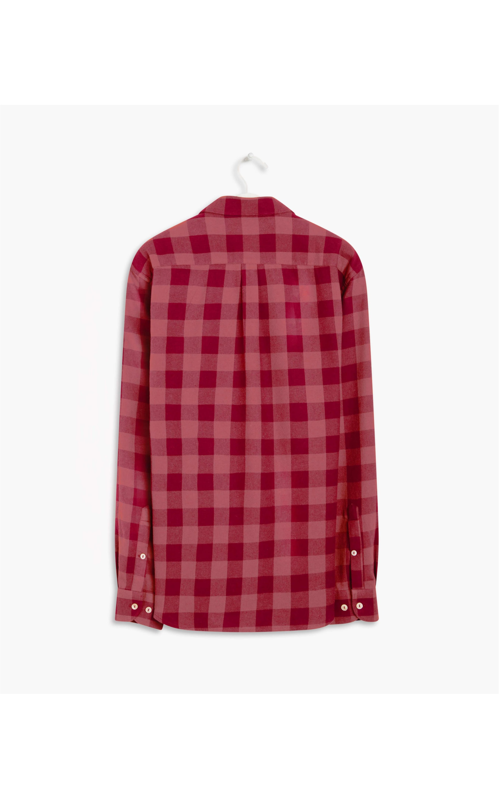 Camisa Ricardo Flanela Xadrez Ml Bordeaux
