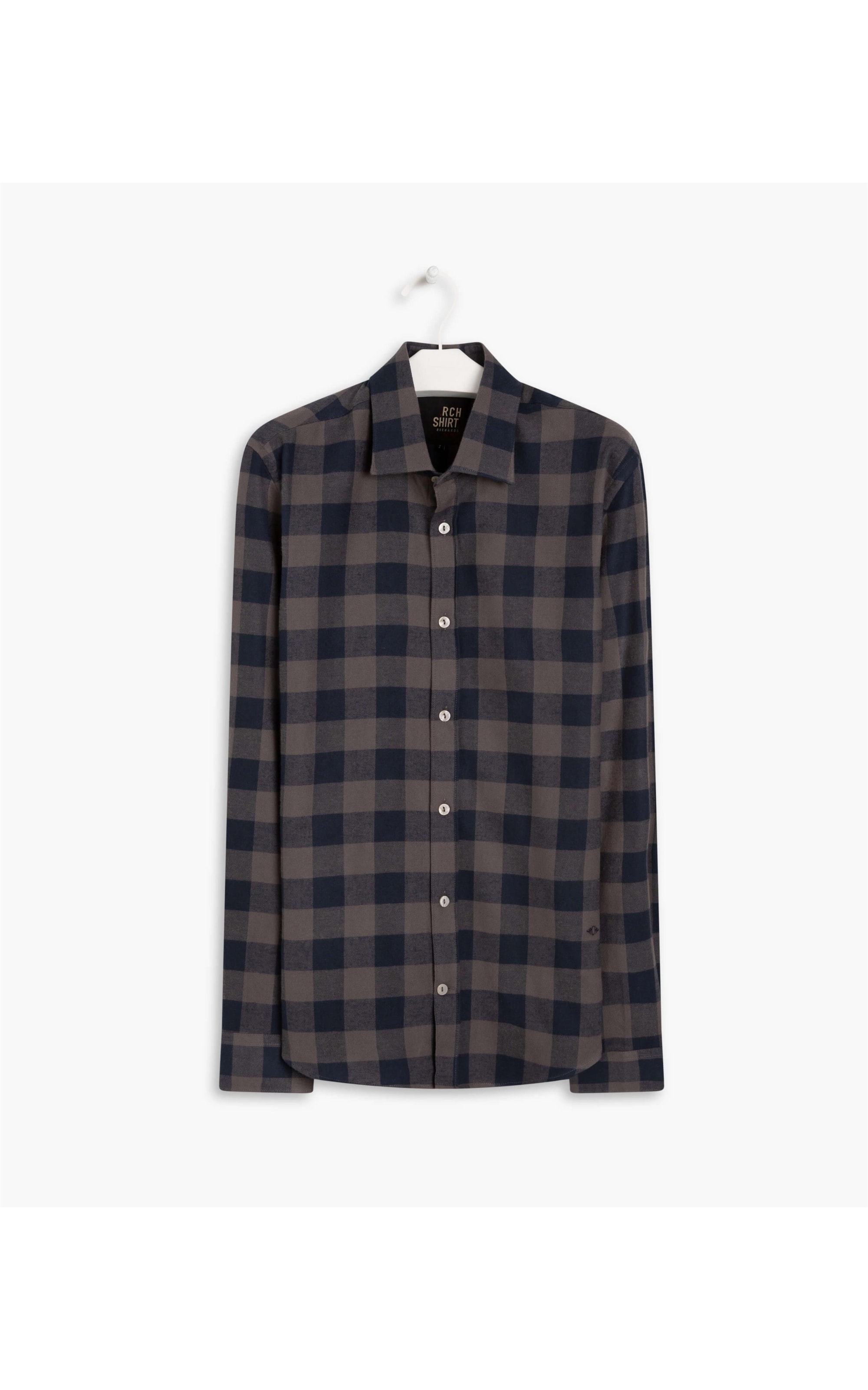Camisa Ricardo Flanela Xadrez Ml Dark Navy
