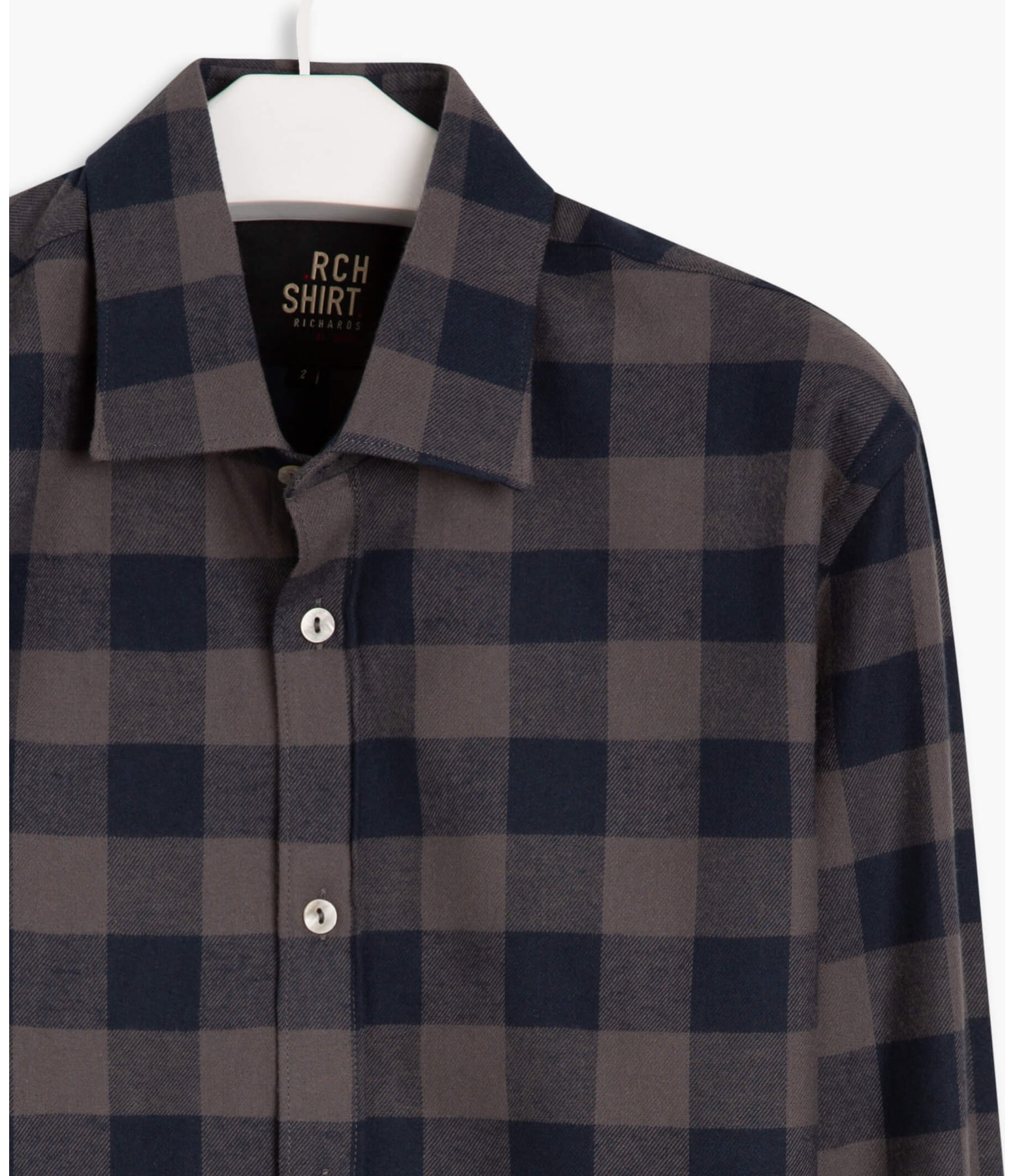 Camisa Ricardo Flanela Xadrez Ml Dark Navy