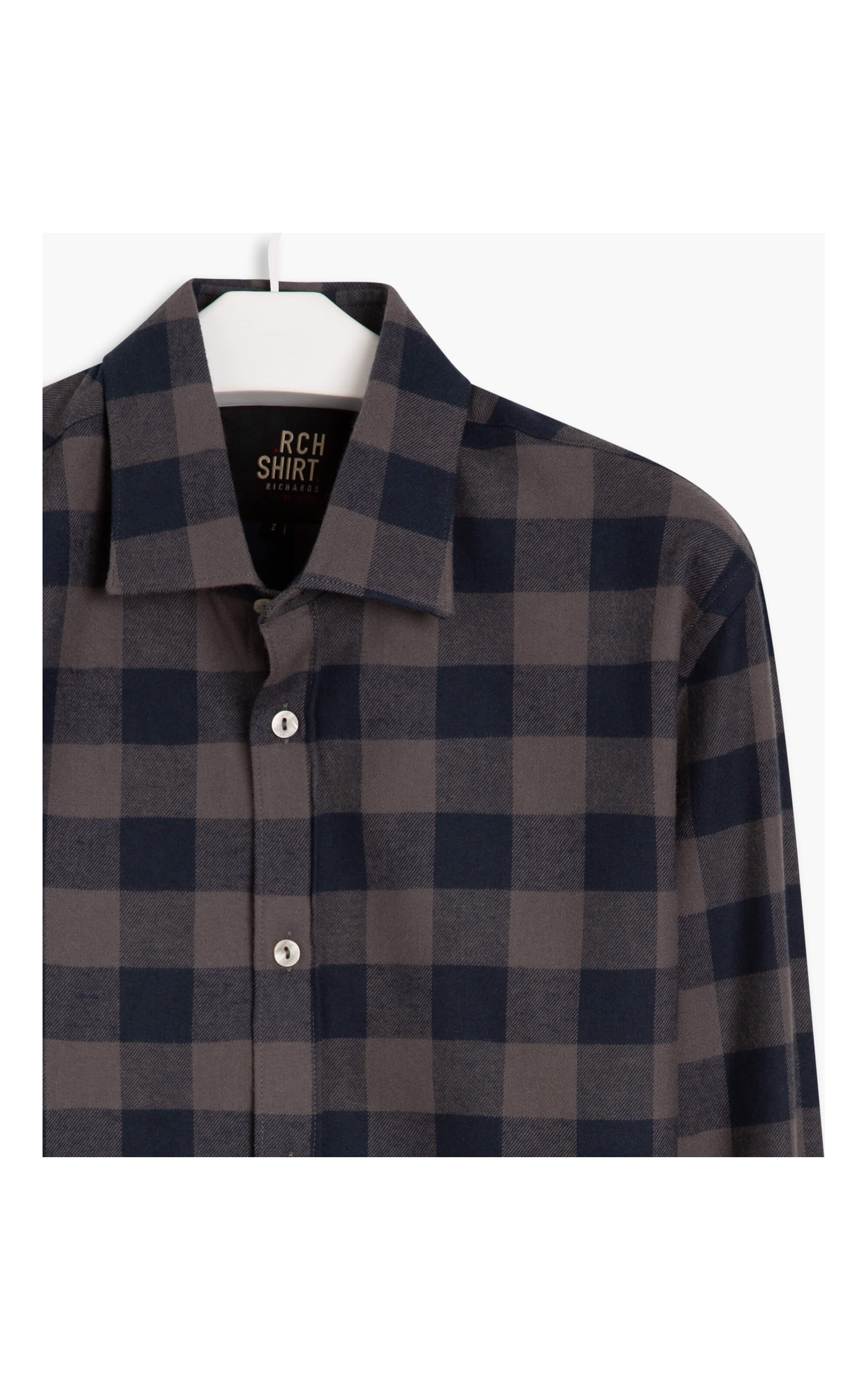 Camisa Ricardo Flanela Xadrez Ml Dark Navy