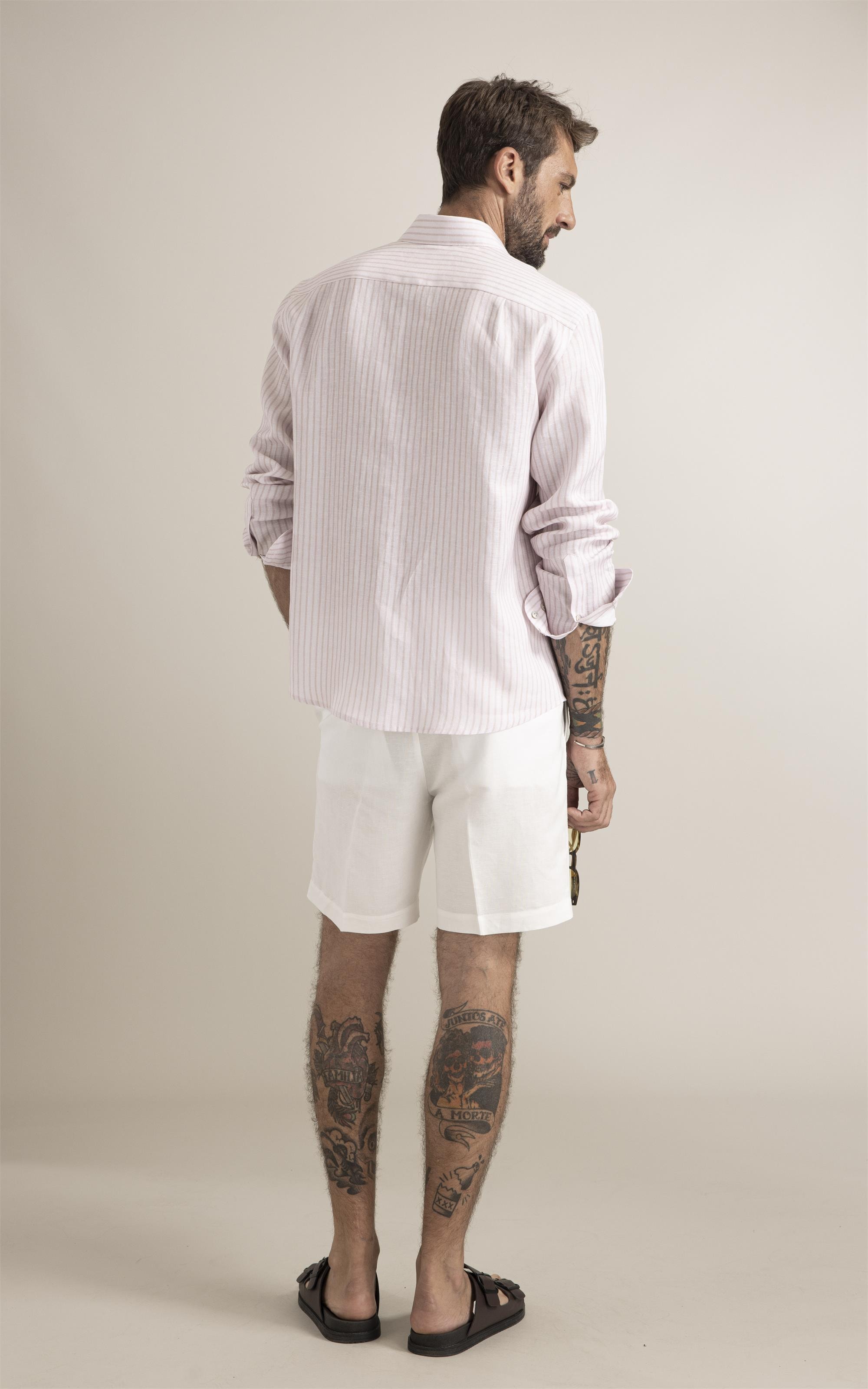Camisa Riviera Linho Blend Rosa Velho