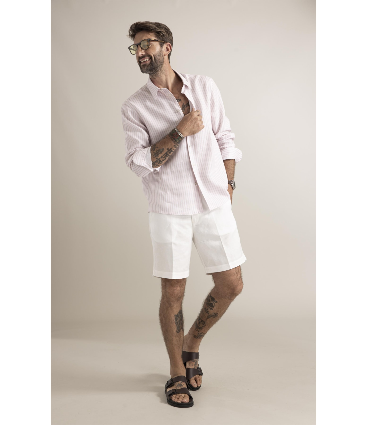Camisa Riviera Linho Blend Rosa Velho