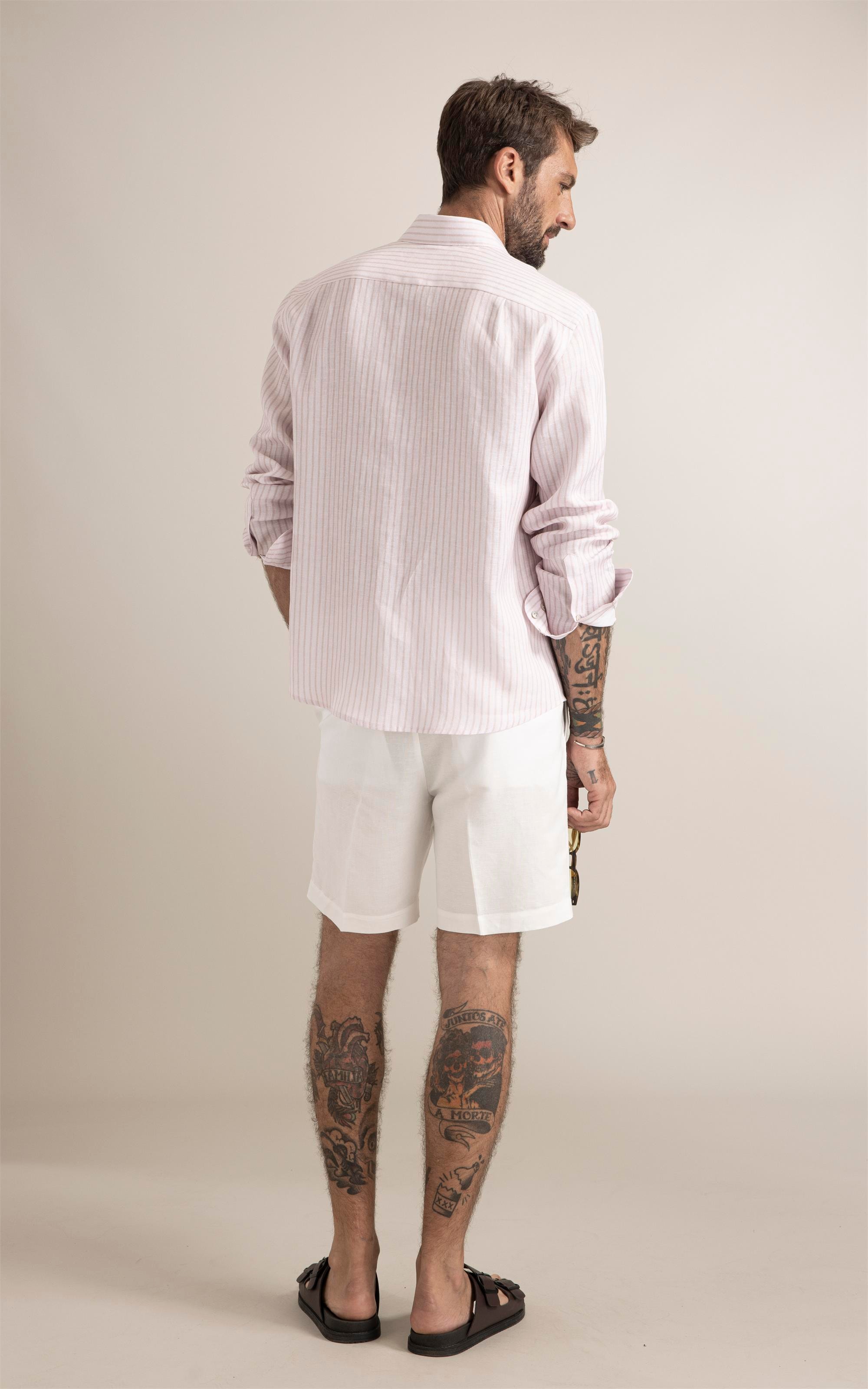 Camisa Riviera Linho Blend Rosa Velho