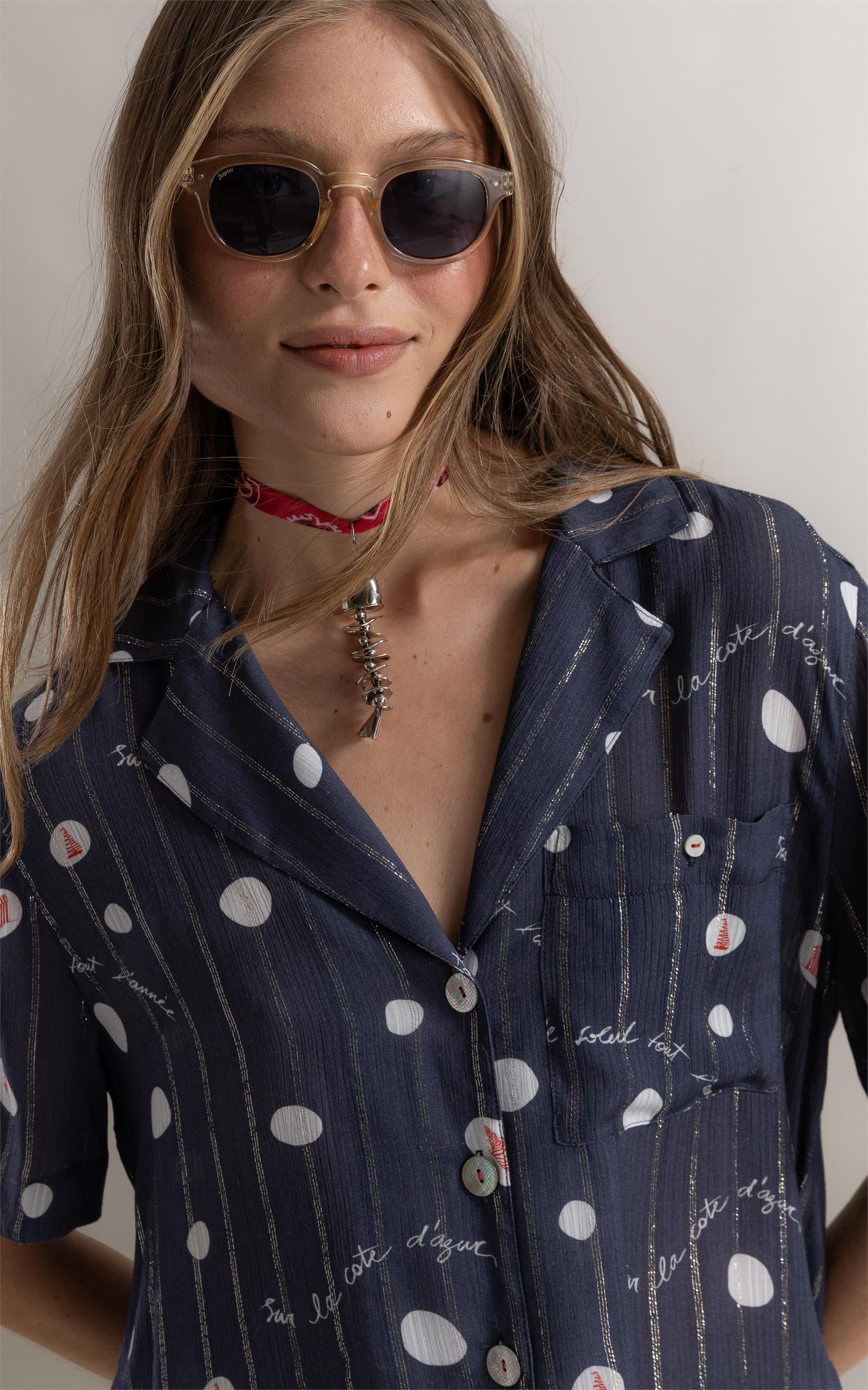 Camisa Robin Bubbles Dark Navy