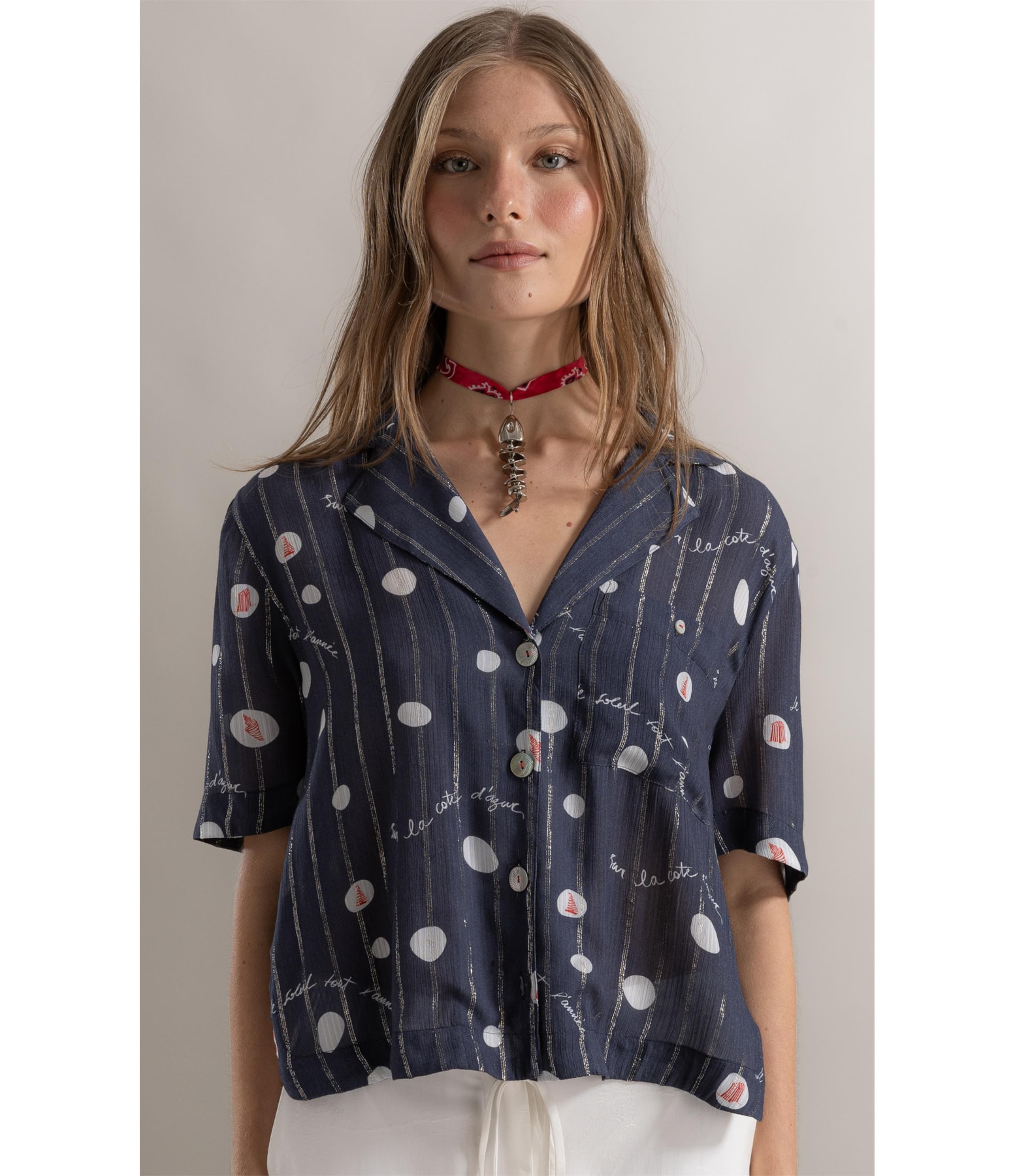 Camisa Robin Bubbles Dark Navy