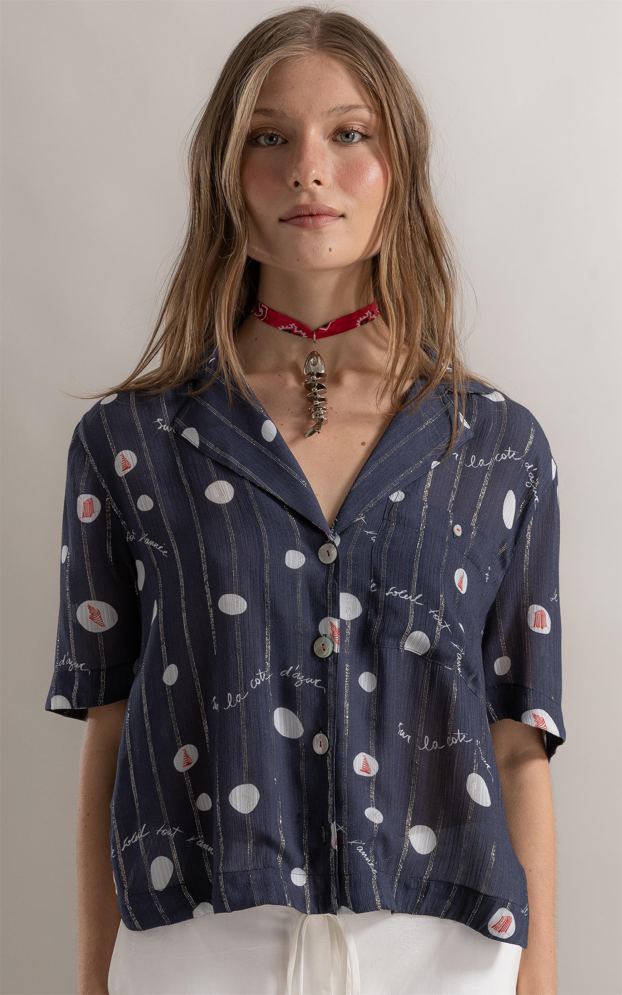 Camisa Robin Bubbles Dark Navy