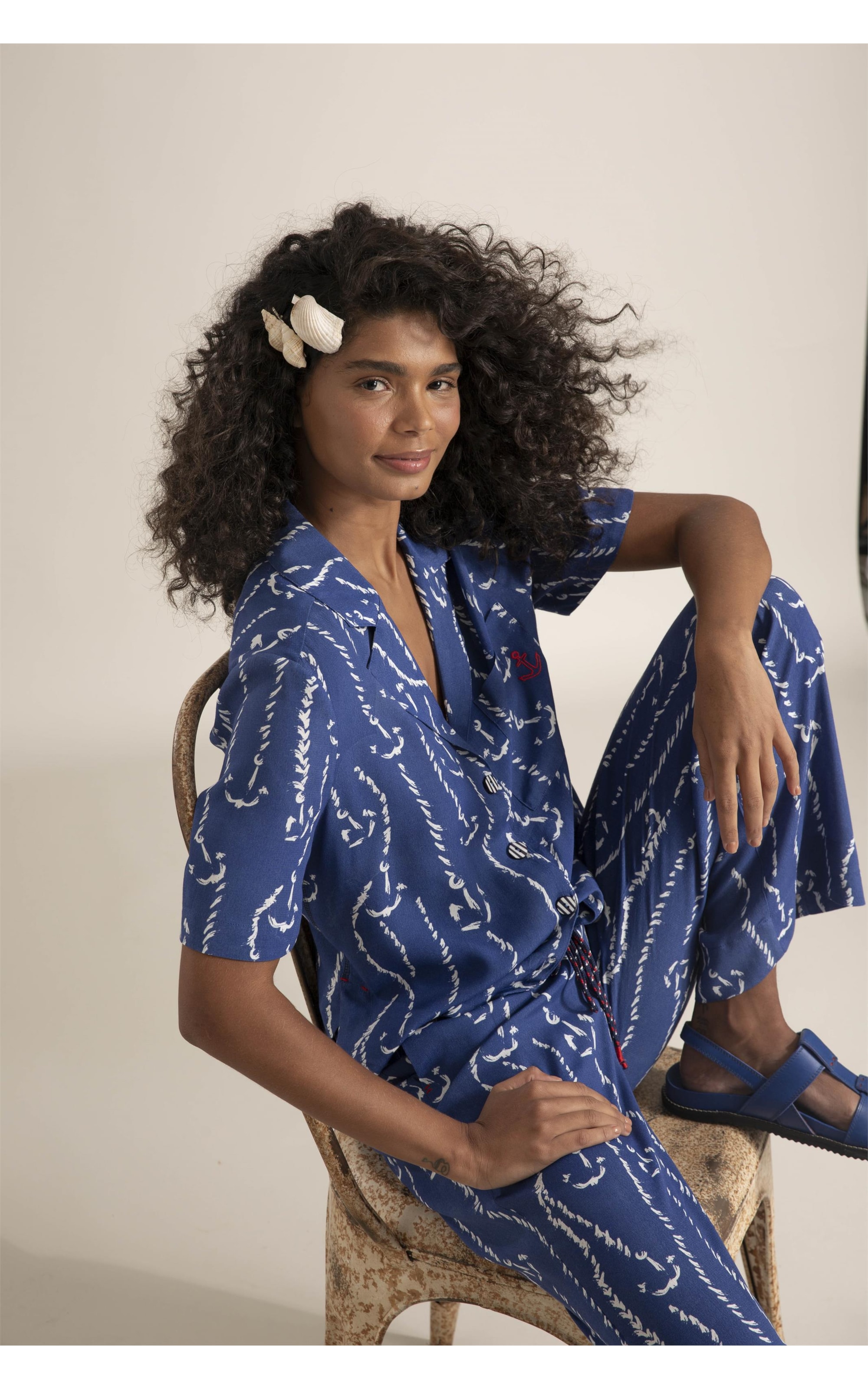 Camisa Robin Cordas Azul Bic