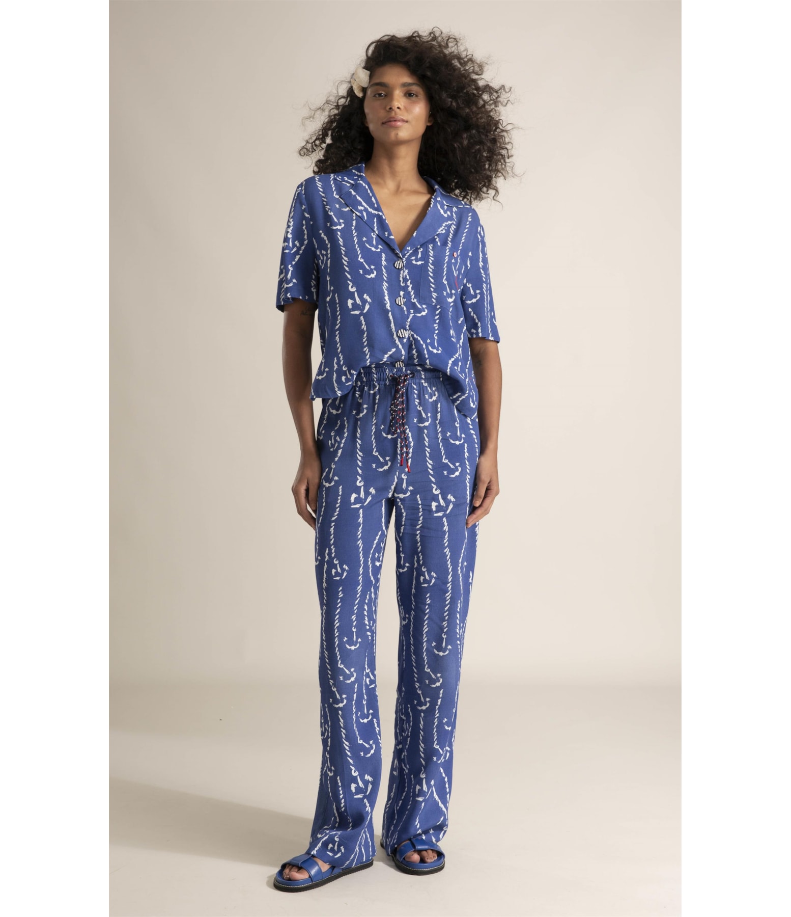 Camisa Robin Est Cordas Azul Bic
