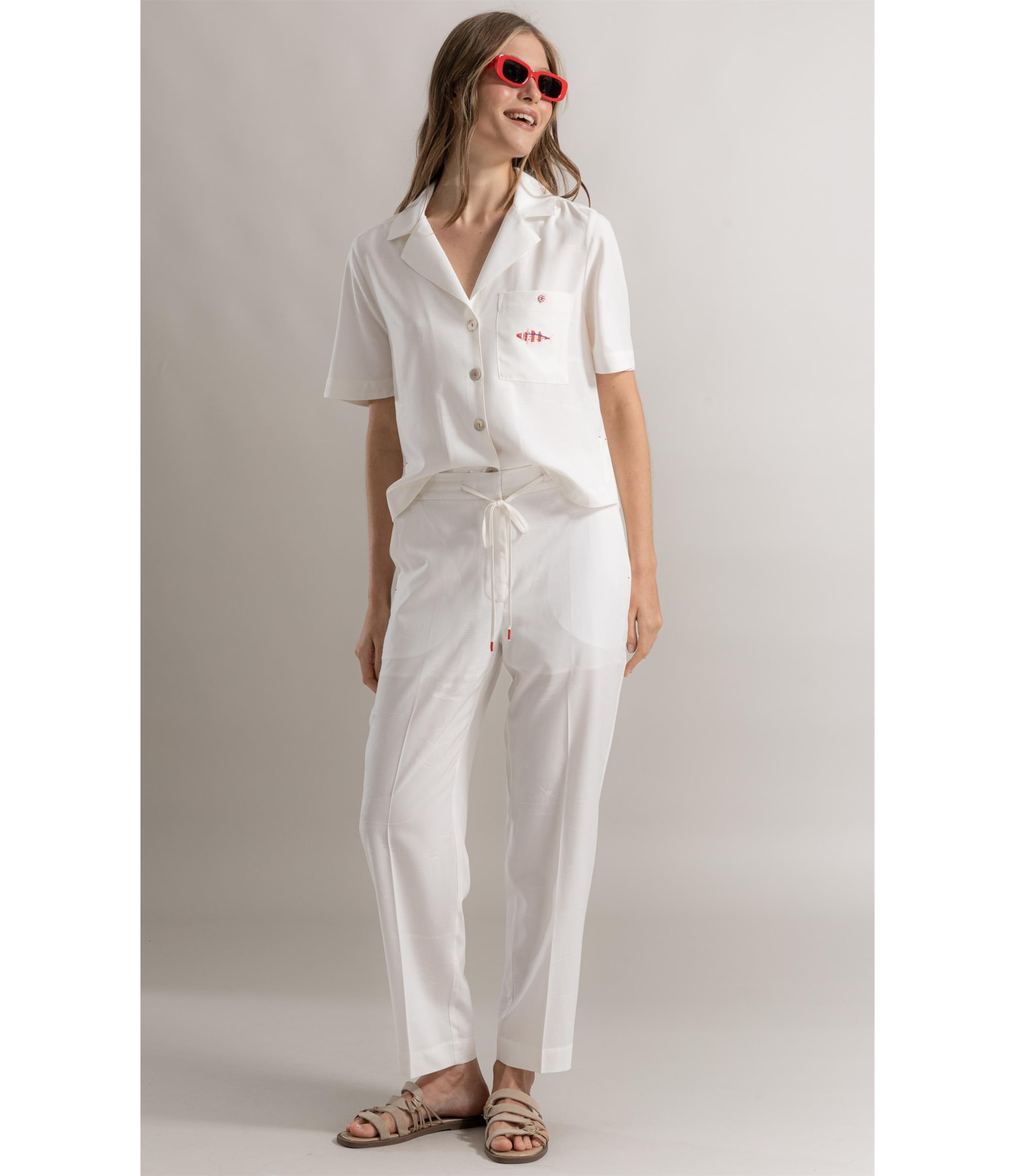 Camisa Robin Jacquard Sailor Branco