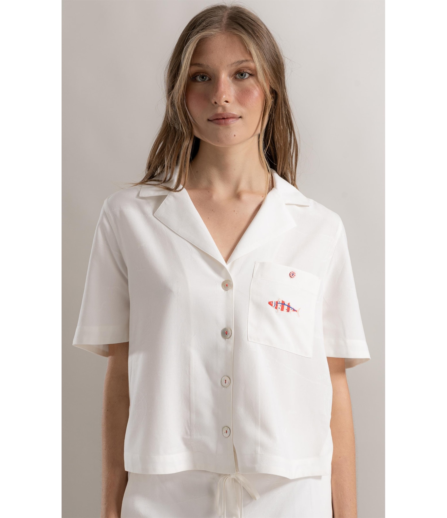 Camisa Robin Jacquard Sailor Branco