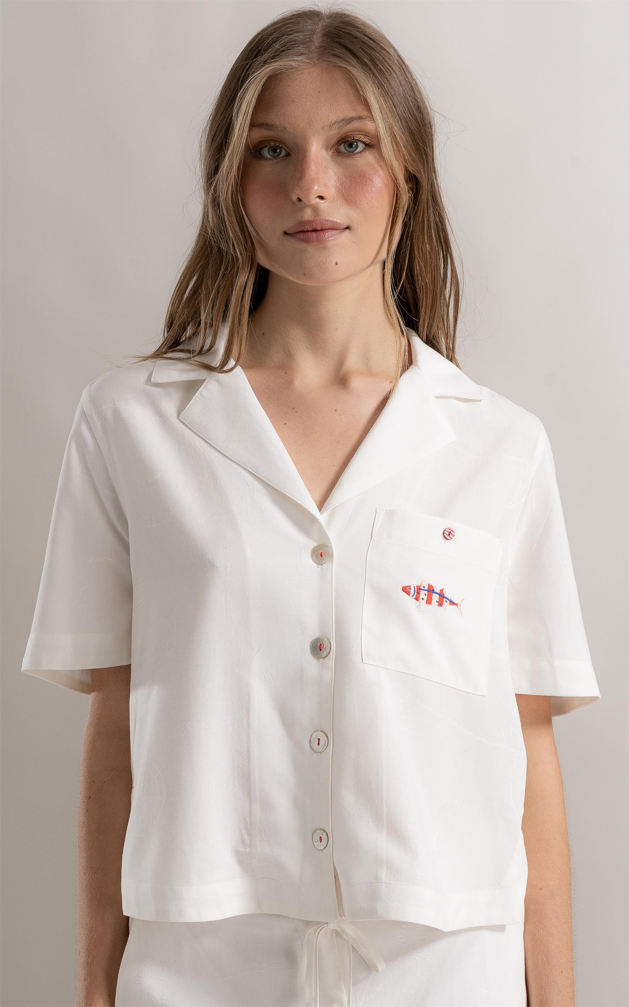 Camisa Robin Jacquard Sailor Branco