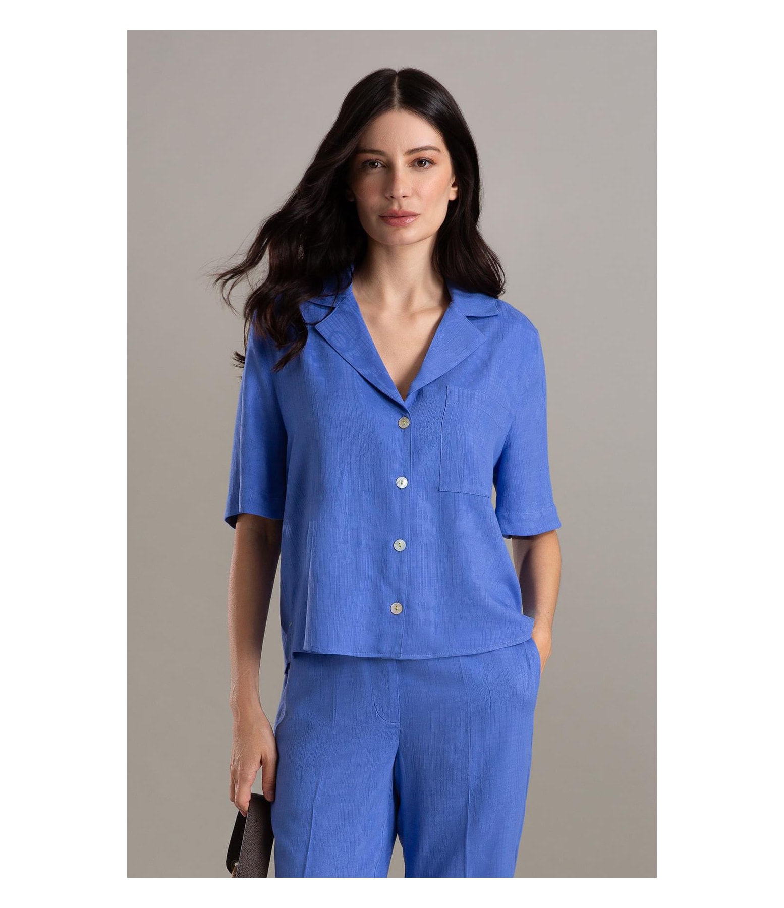 Camisa Robin Jacquard Viscose Hortencia