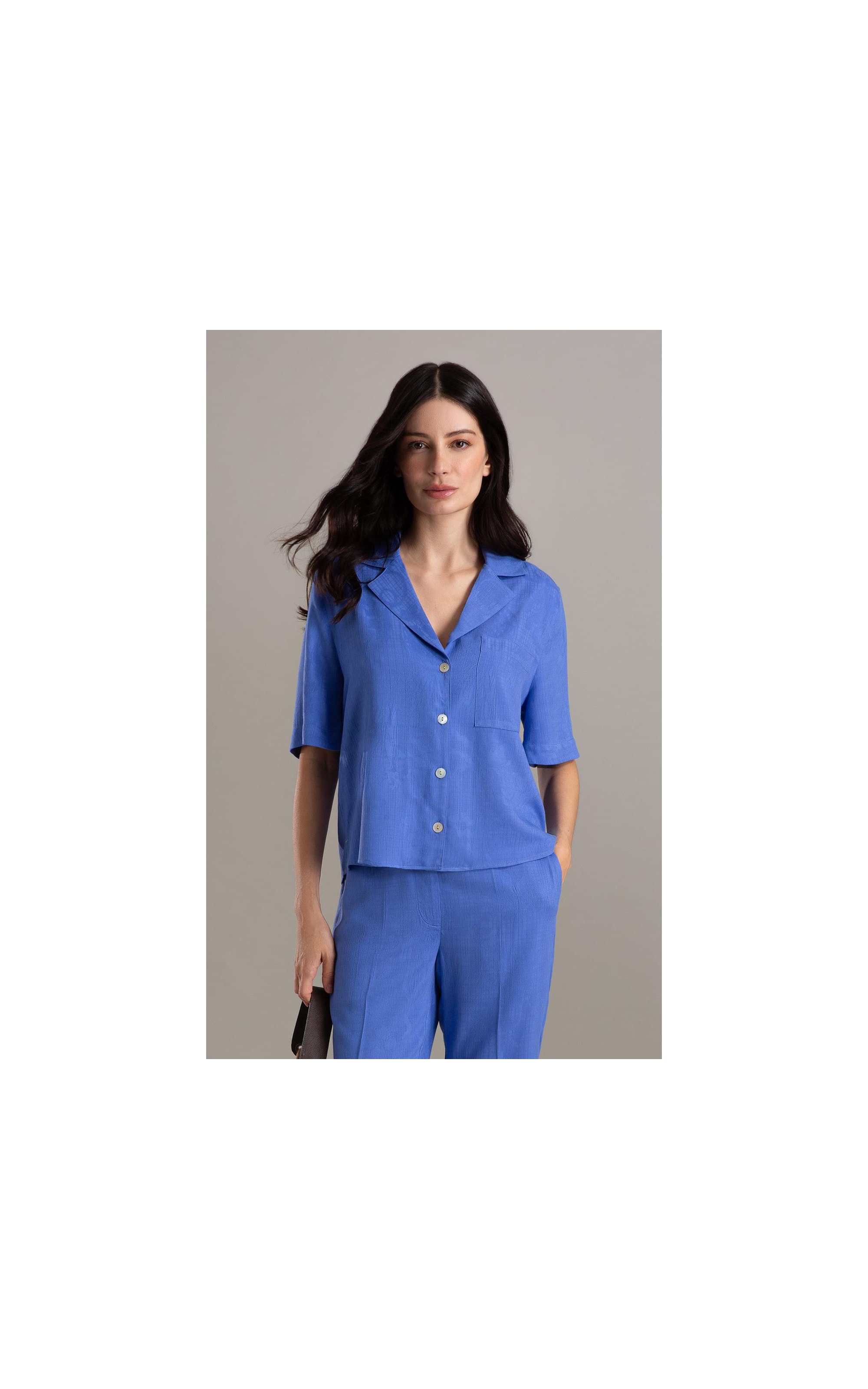 Camisa Robin Jacquard Viscose Hortencia