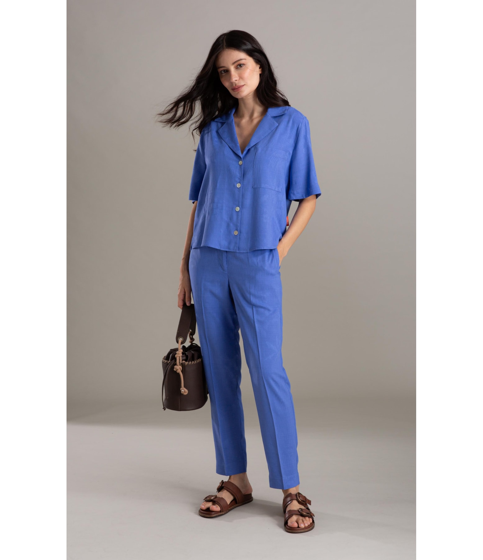 Camisa Robin Jacquard Viscose Hortencia