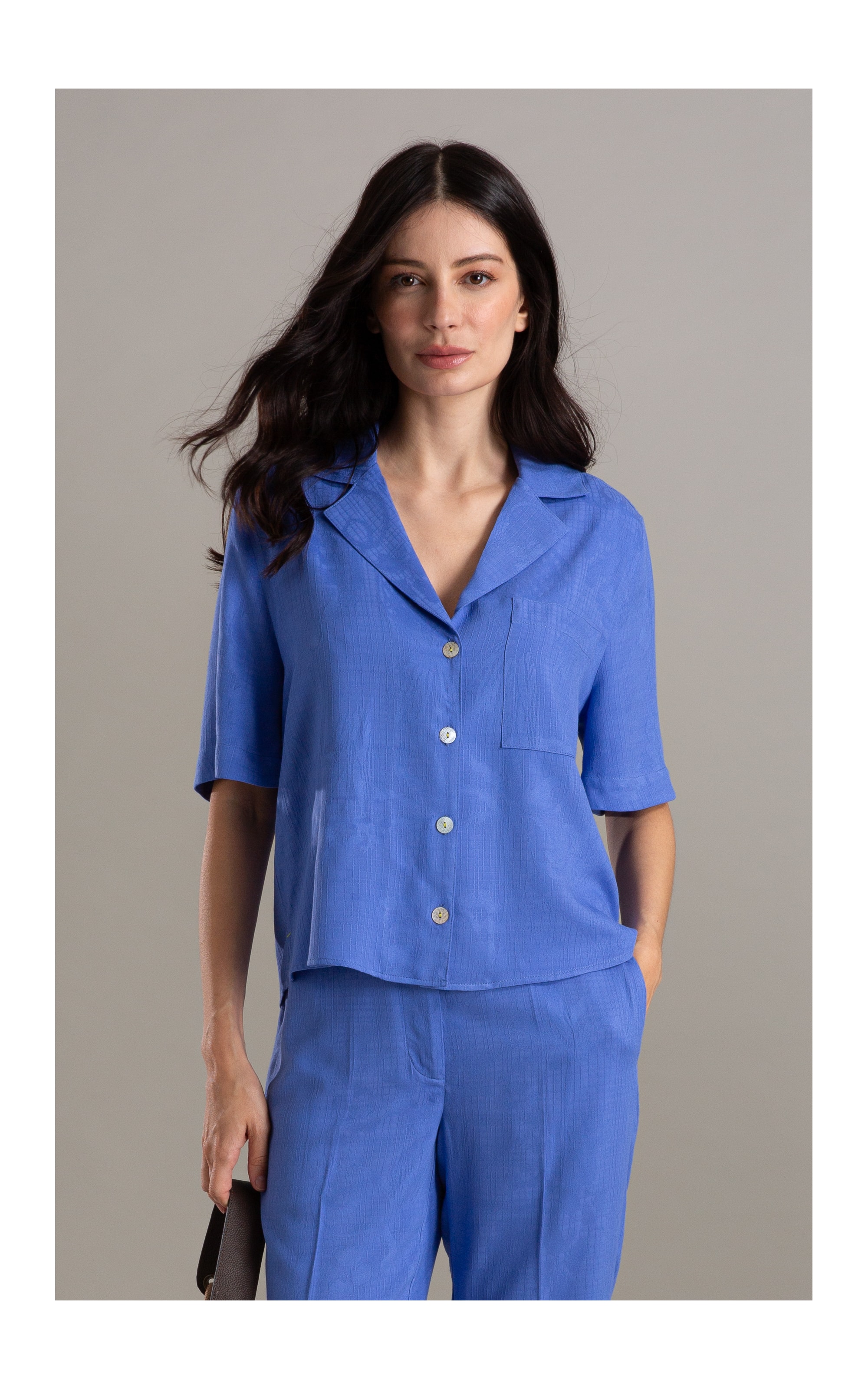 Camisa Robin Jacquard Viscose Hortencia