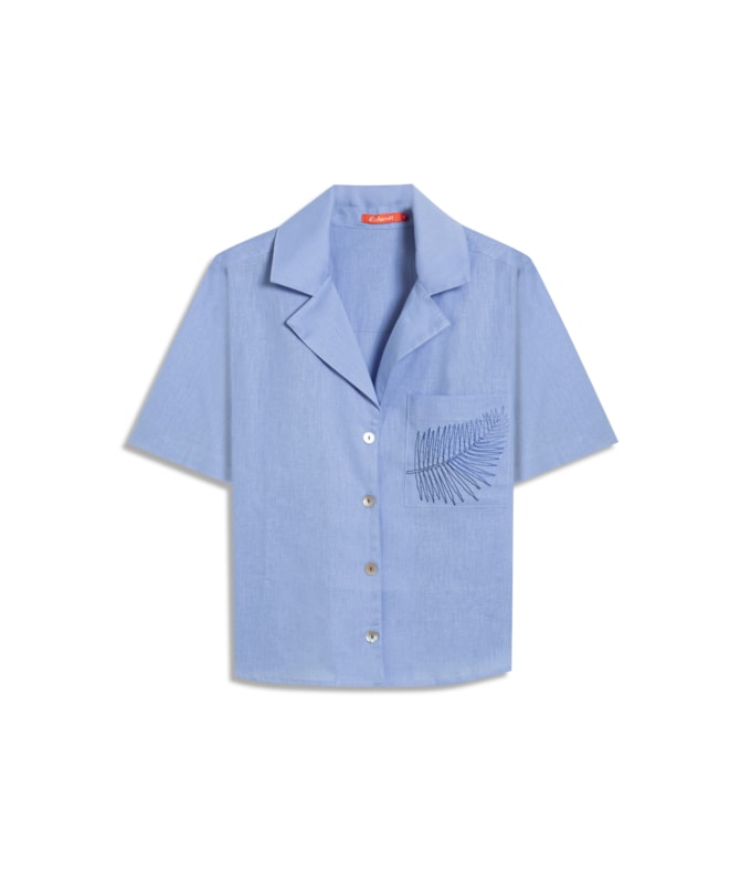 Camisa Robin Linho Blend Azul Chofer