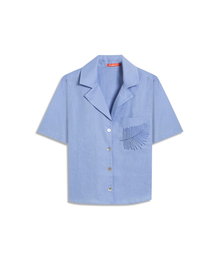Camisa Robin Linho Blend Azul Chofer