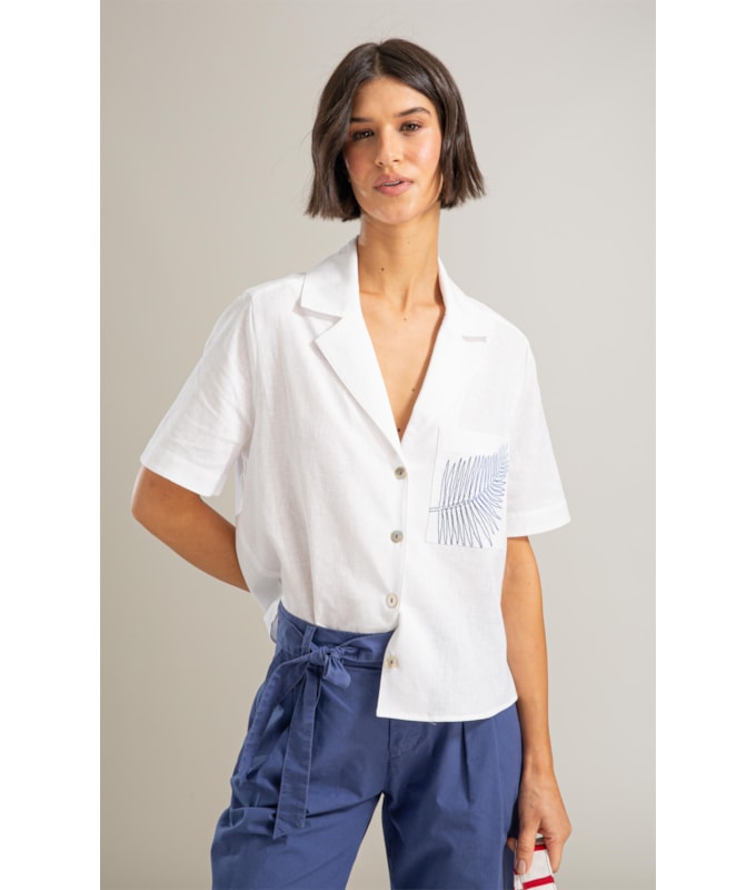 Camisa Robin Linho Blend Branco
