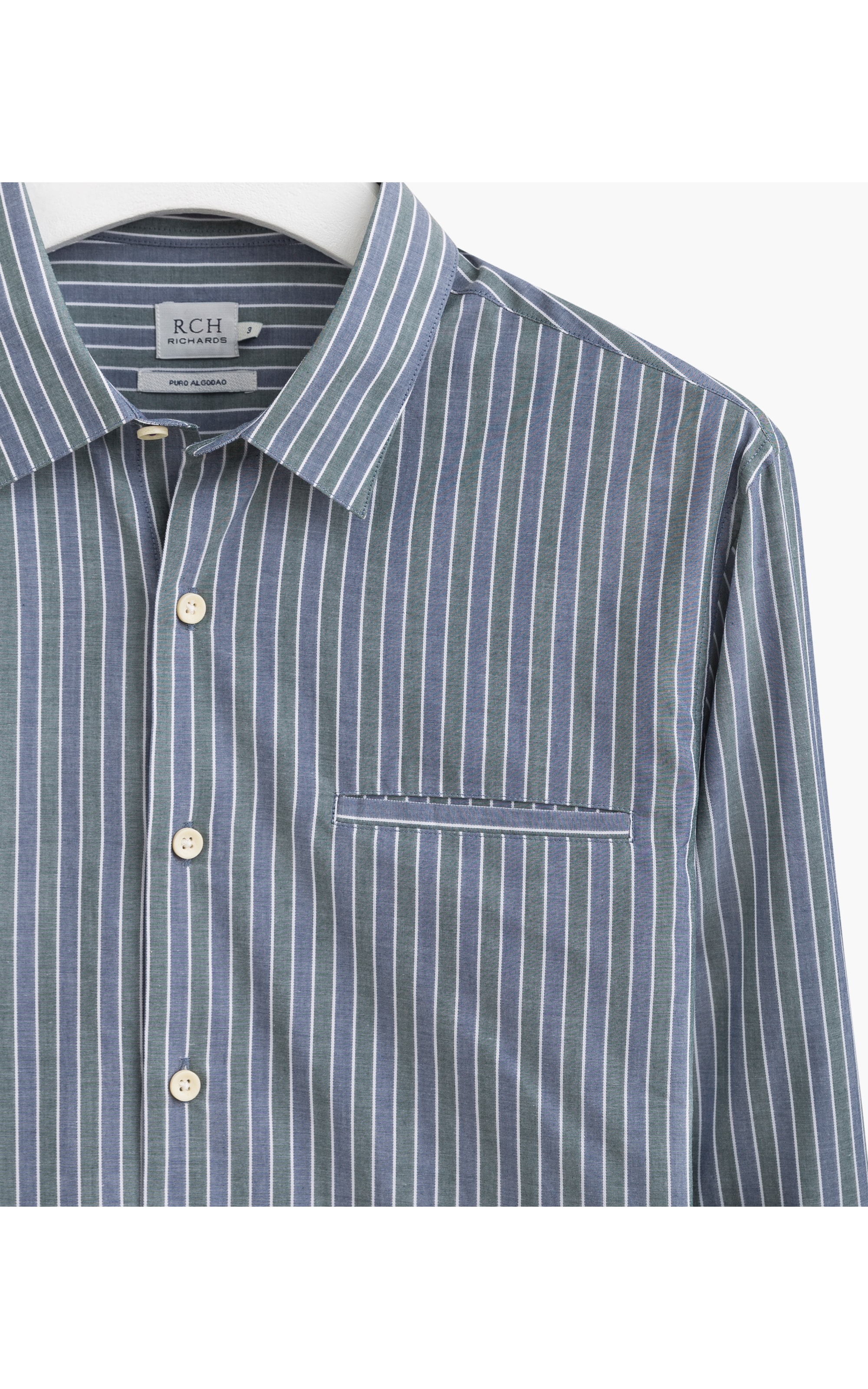 Camisa Roma Voile Ml Verde Escuro