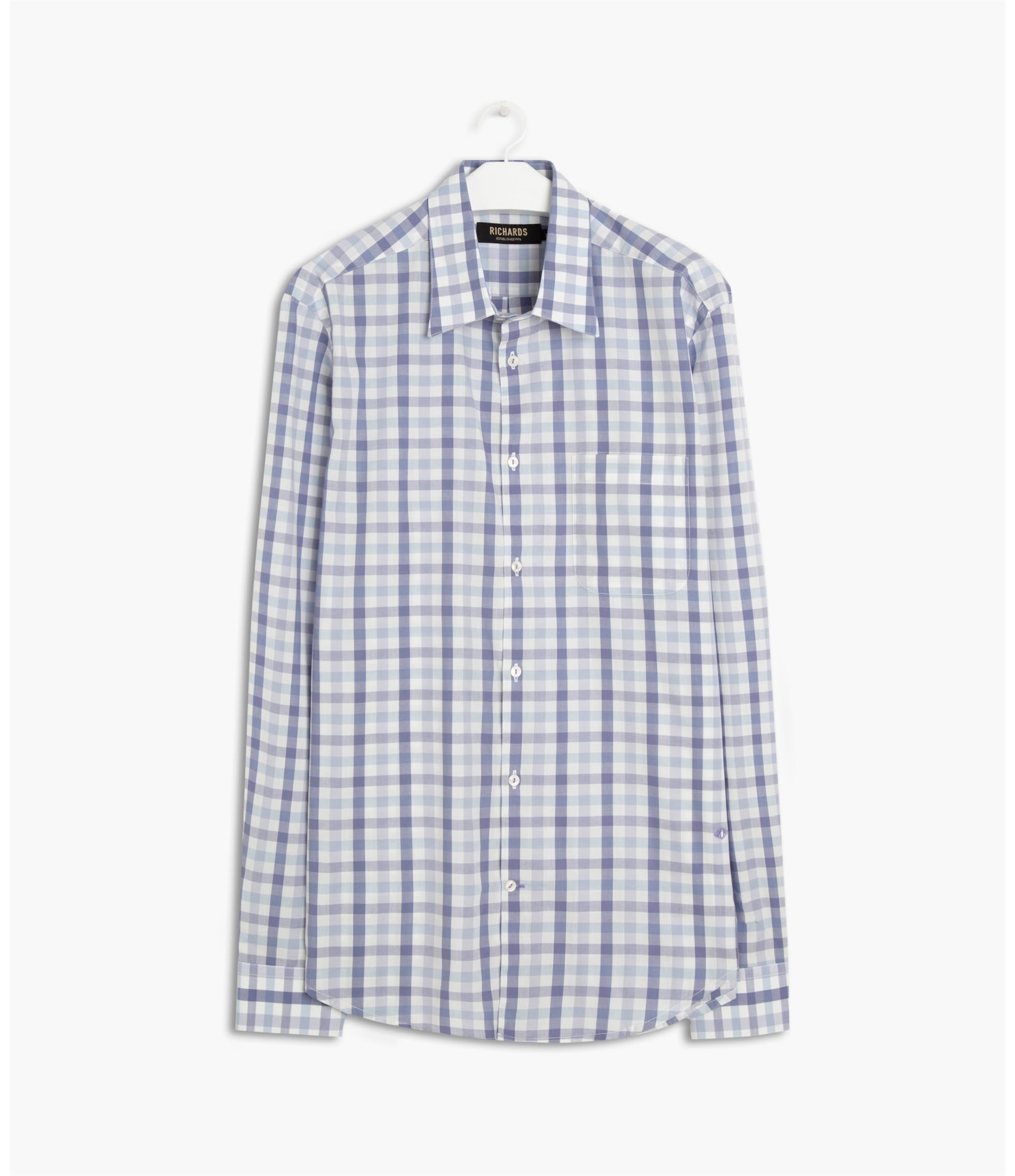 Camisa Roma Xadrez Ml Azul Bic
