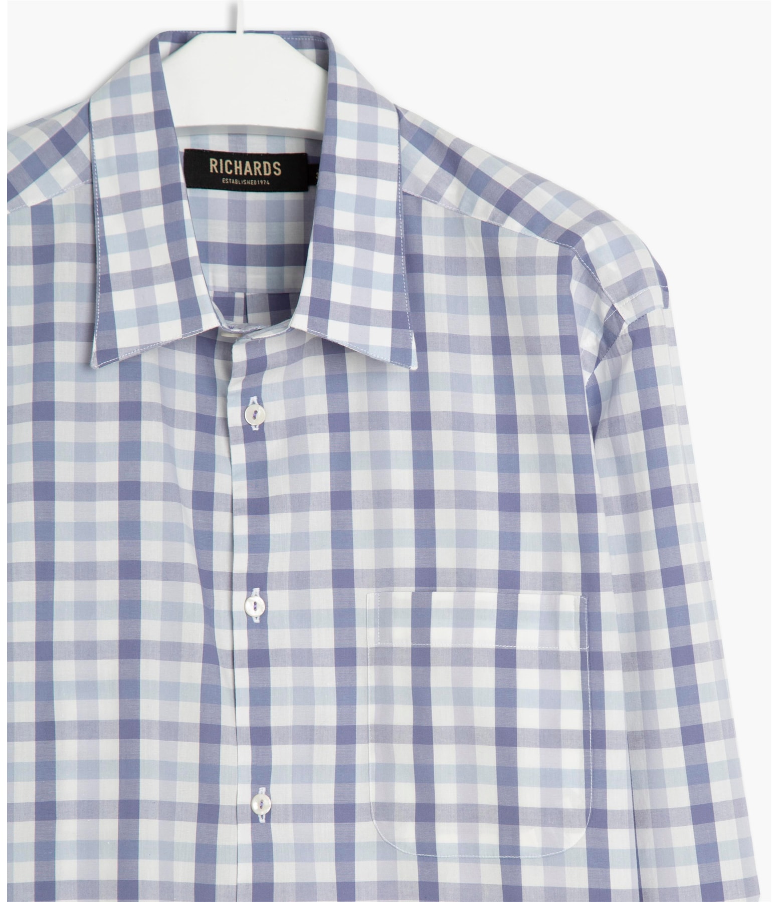 Camisa Roma Xadrez Ml Azul Bic