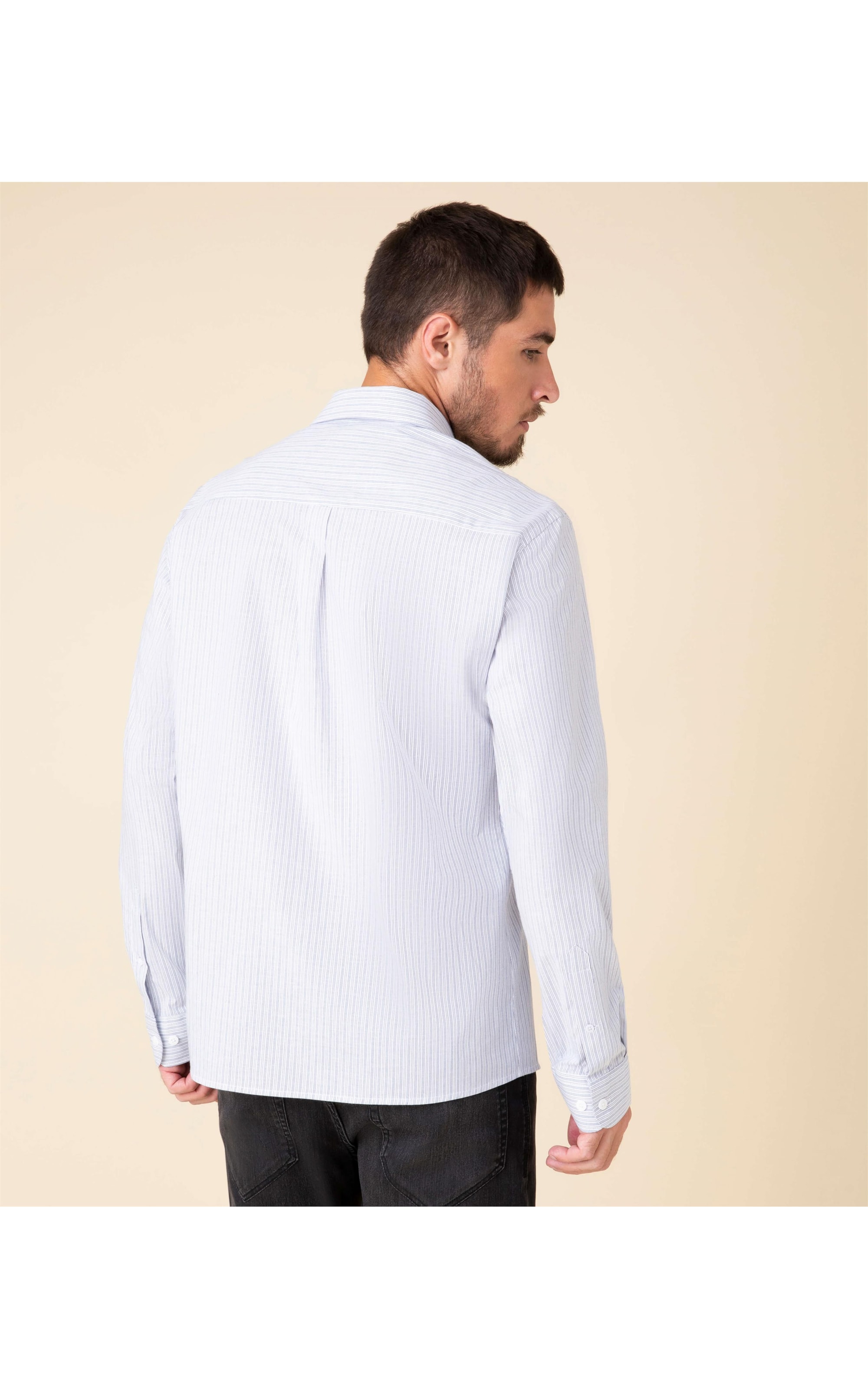 Camisa Romeu Listrada Ml Azul Bic